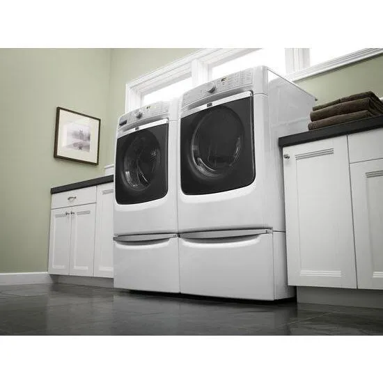 Amana XHPC155XW 15.5 Laundry Pedestal With Chrome Handle And Storage Drawer - White