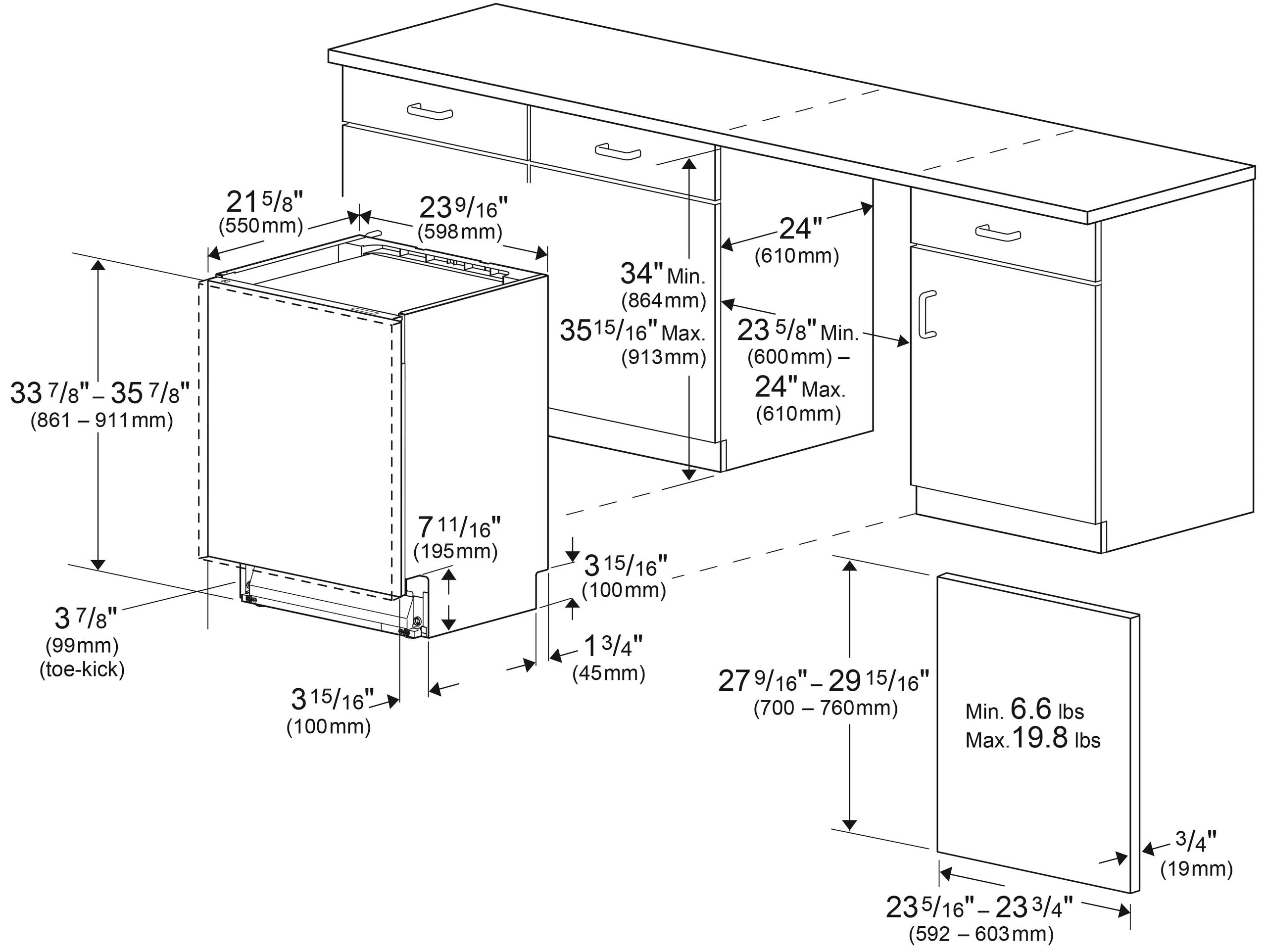 Beko DIT38532 Tall Tub Dishwasher With (16 Place Settings. 45.0