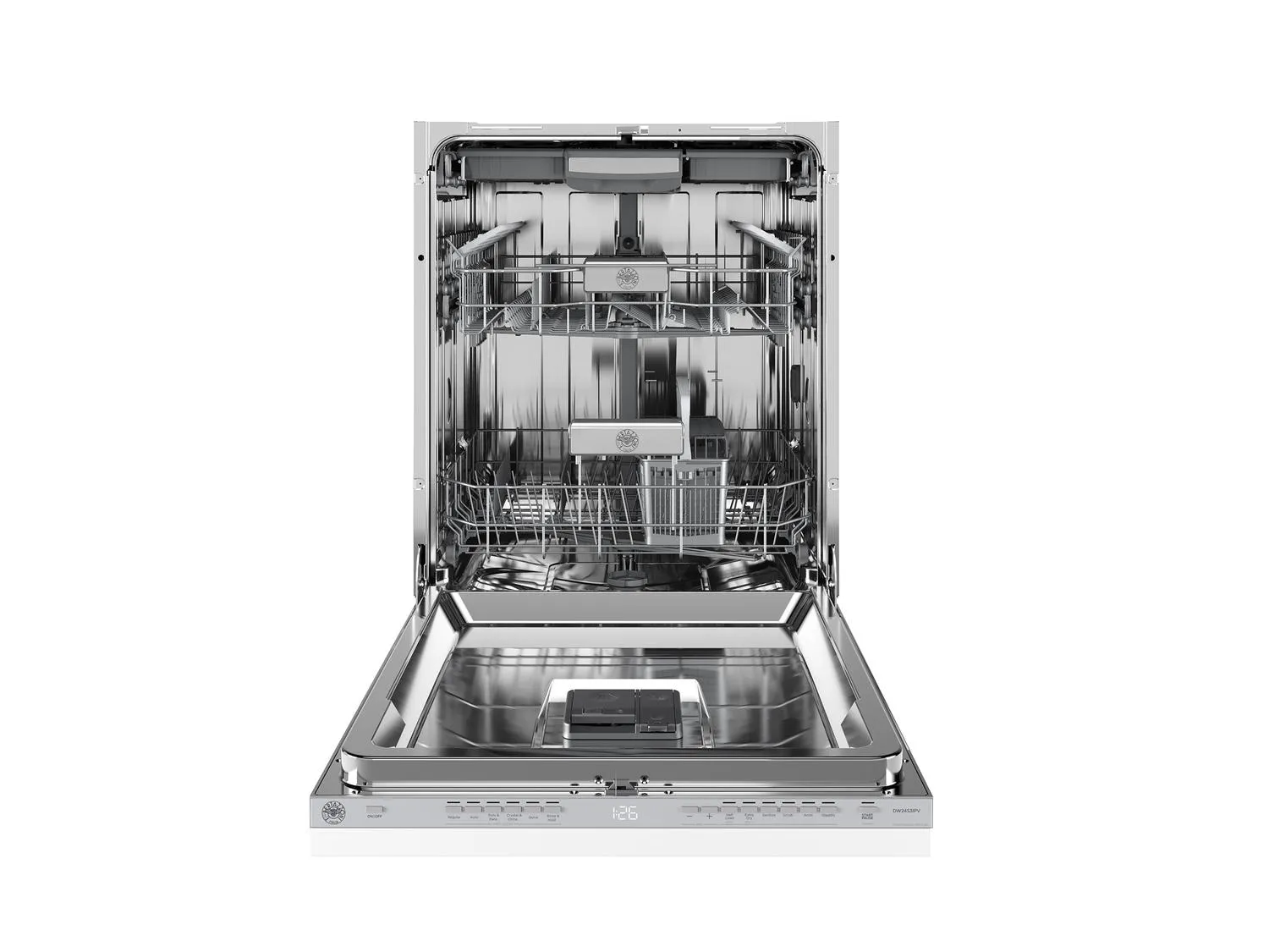 Bertazzoni DW24S3IPV 24 Inch Dishwasher Standard Tub Panel Ready. 15 Place Settings. 42 Db. 6 Wash Cycles Panel Ready