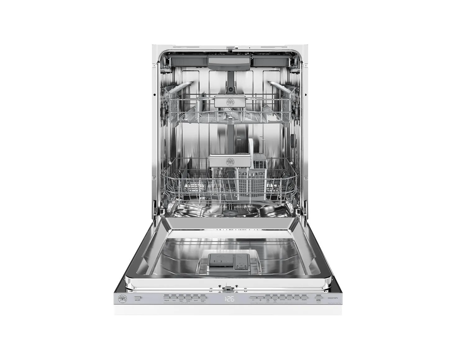 Bertazzoni DW24T3IPV 24 Inch Dishwasher Tall Tub Panel Ready. 15 Place Settings. 42 Db. 6 Wash Cycles Panel Ready
