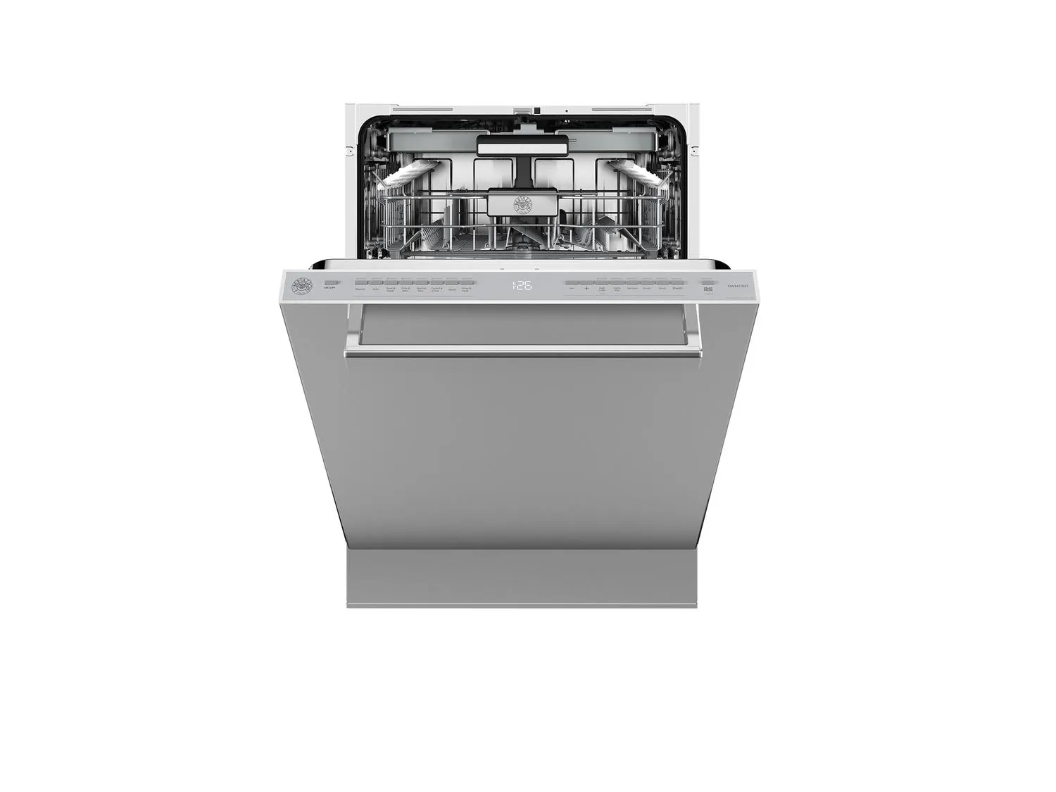 Bertazzoni DW24T3IXT 24 Inch Dishwasher Tall Tub With Stainless Steel Panel And Bar Handle. 16 Place Settings. 39 Db. 8 Wash Cycles Stainless Steel
