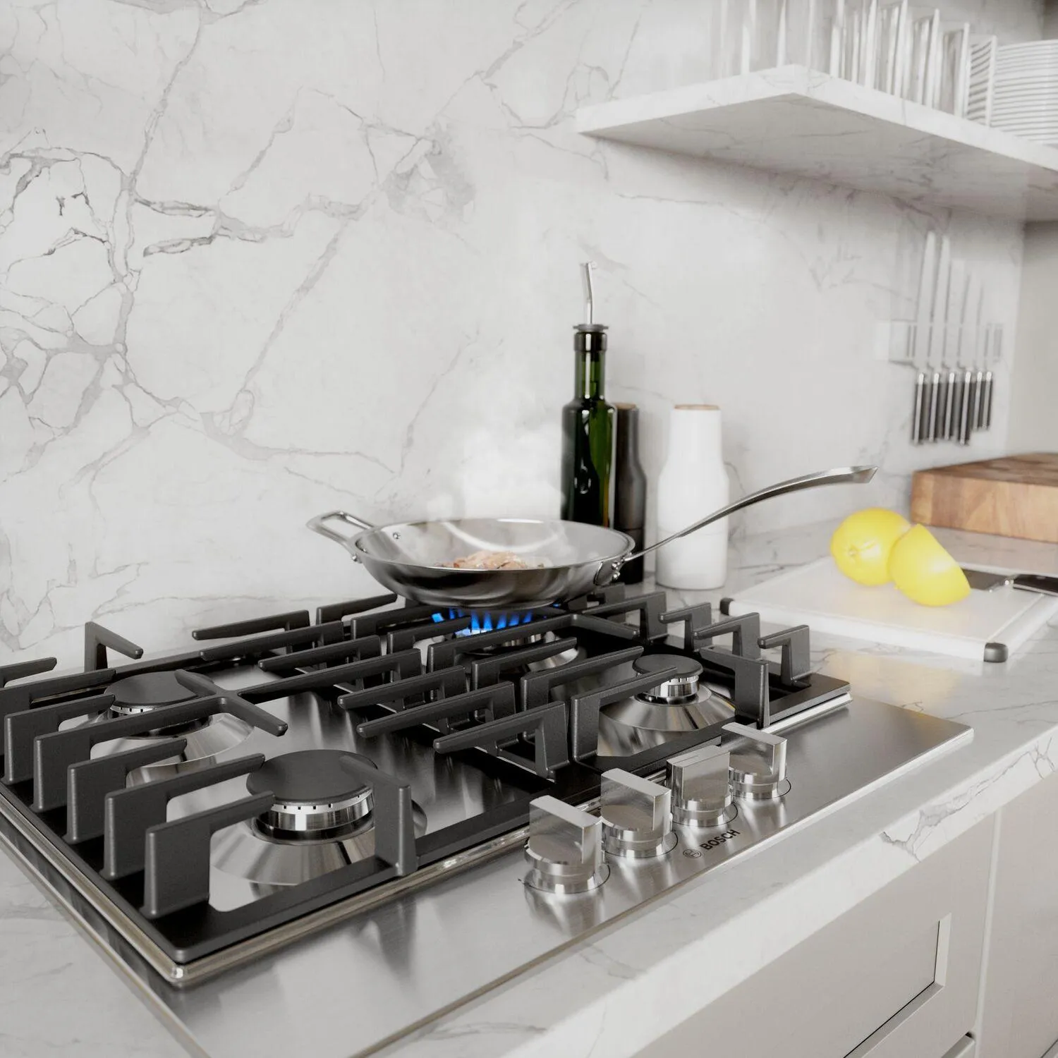 Bosch NGM5458UC 500 Series Gas Cooktop 24'' Stainless Steel Ngm5458Uc