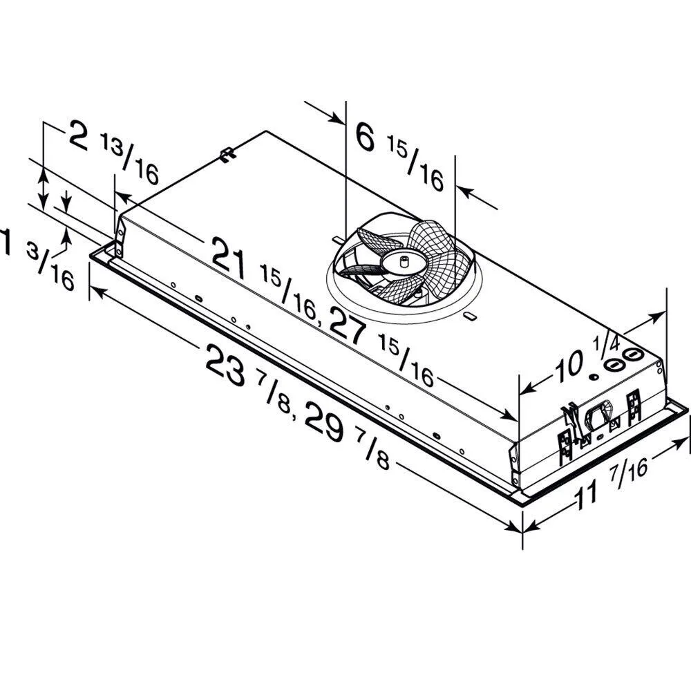 Broan BBN1243SS Broan 24-Inch Built-In Power Pack Insert. 300 Max Blower Cfm. Stainless Steel