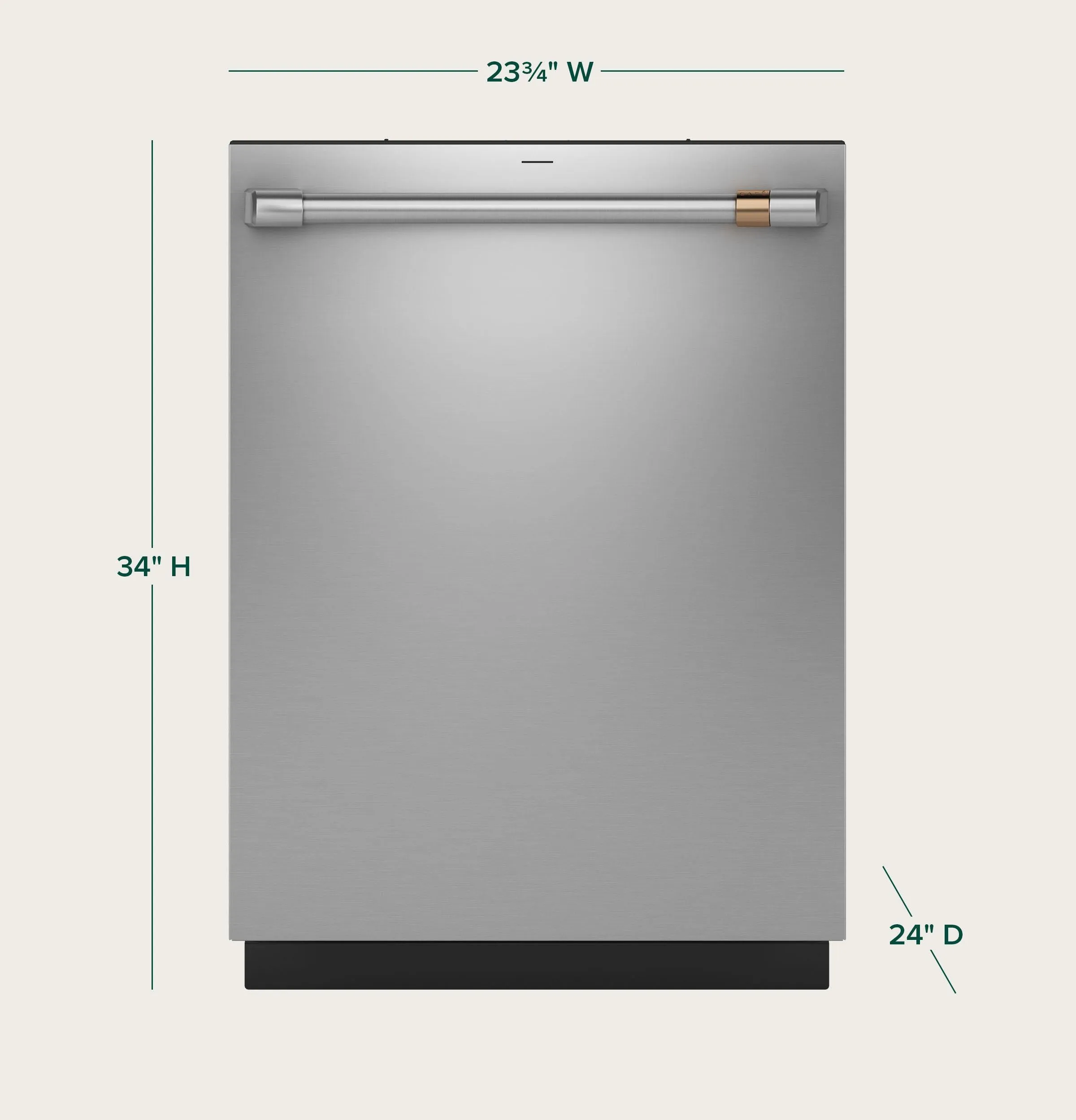 Cafe CDT828P2VS1 Caf&#8482; Customfit Energy Star Stainless Interior Smart Dishwasher With Ultra Wash & Dry. 42 Dba
