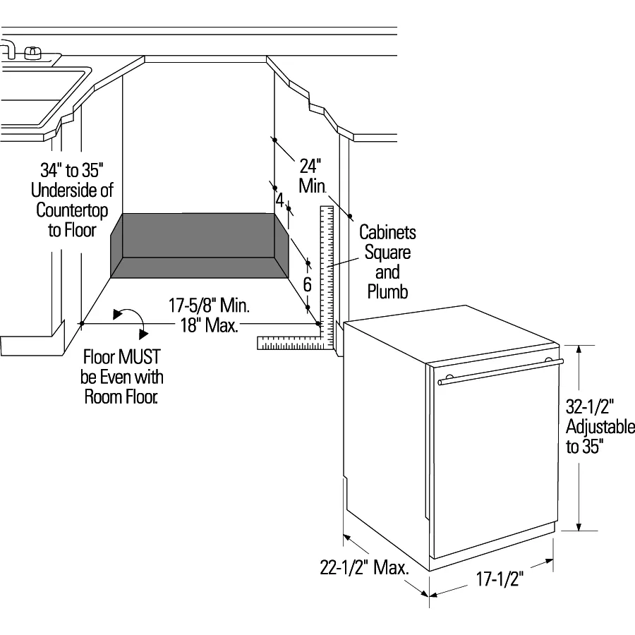 Cafe UDT165SIVII 18 Panel-Ready Dishwasher