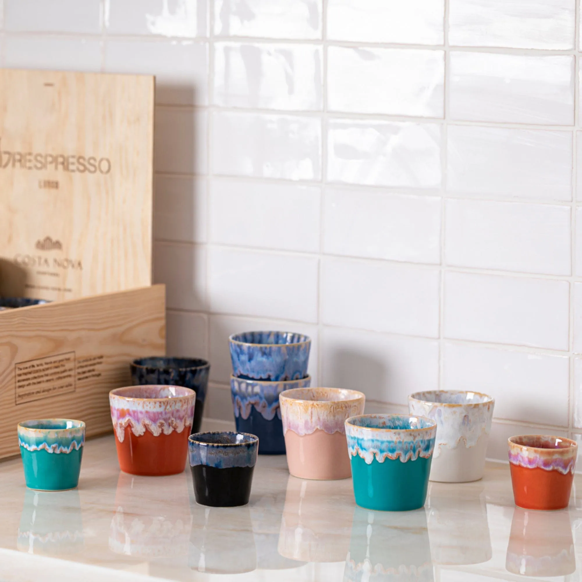 Casafina Grepresso Handmade Fine Stoneware Lungo Cup - Denim