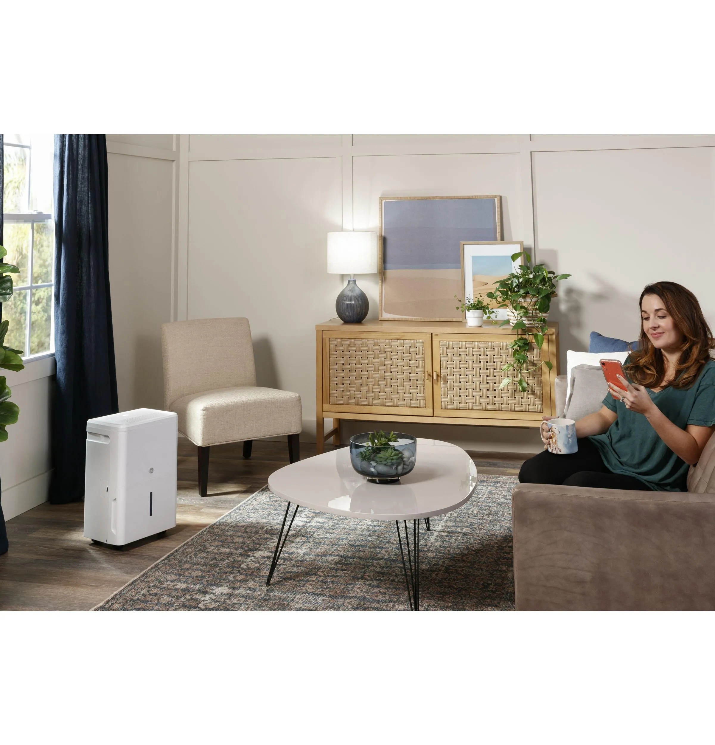 Ge Appliances ADHR35LB Ge 35 Pint Energy Star Portable Dehumidifier With Smart Dry For Very Damp Spaces