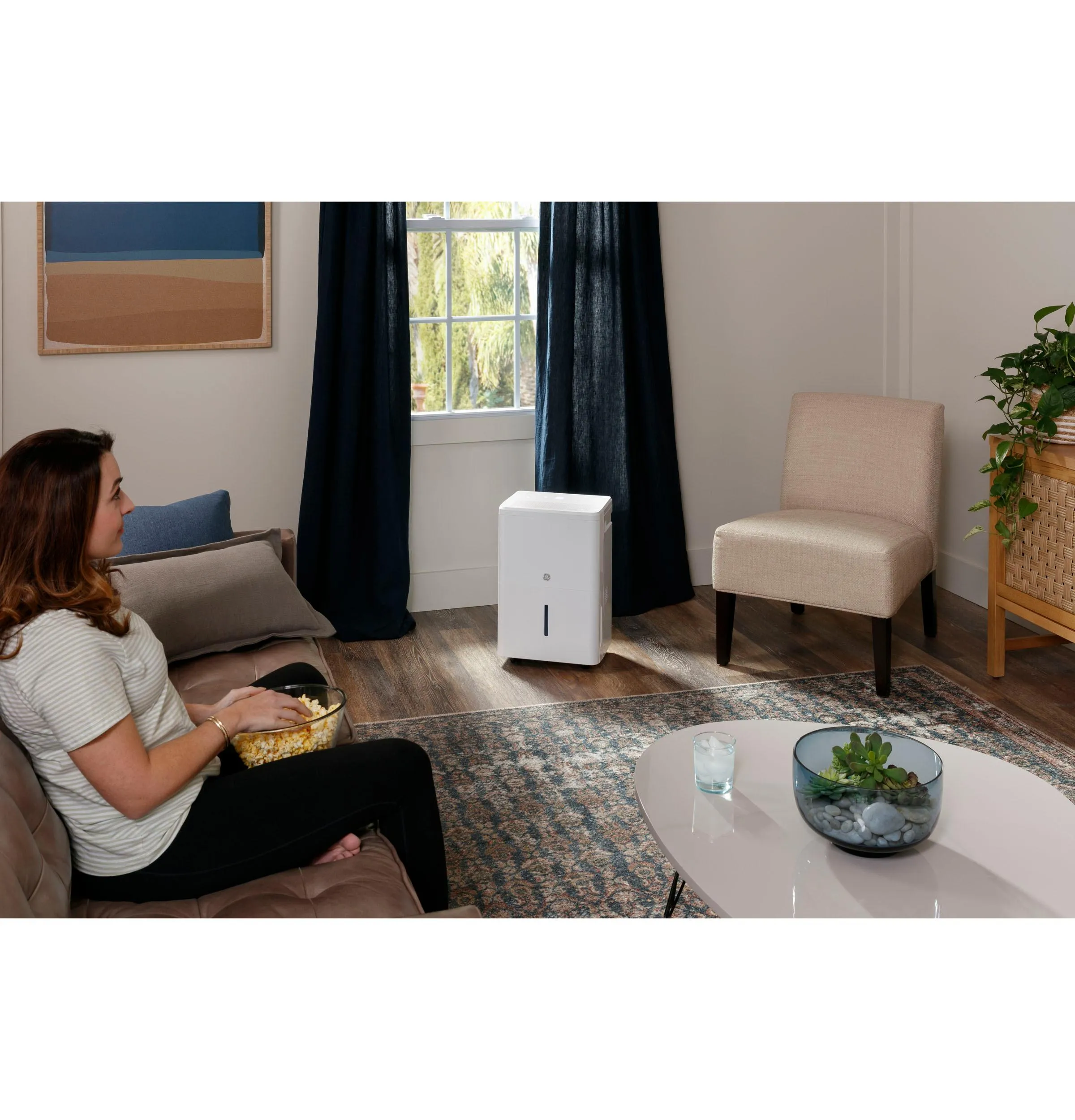 Ge Appliances ADHR35LB Ge 35 Pint Energy Star Portable Dehumidifier With Smart Dry For Very Damp Spaces