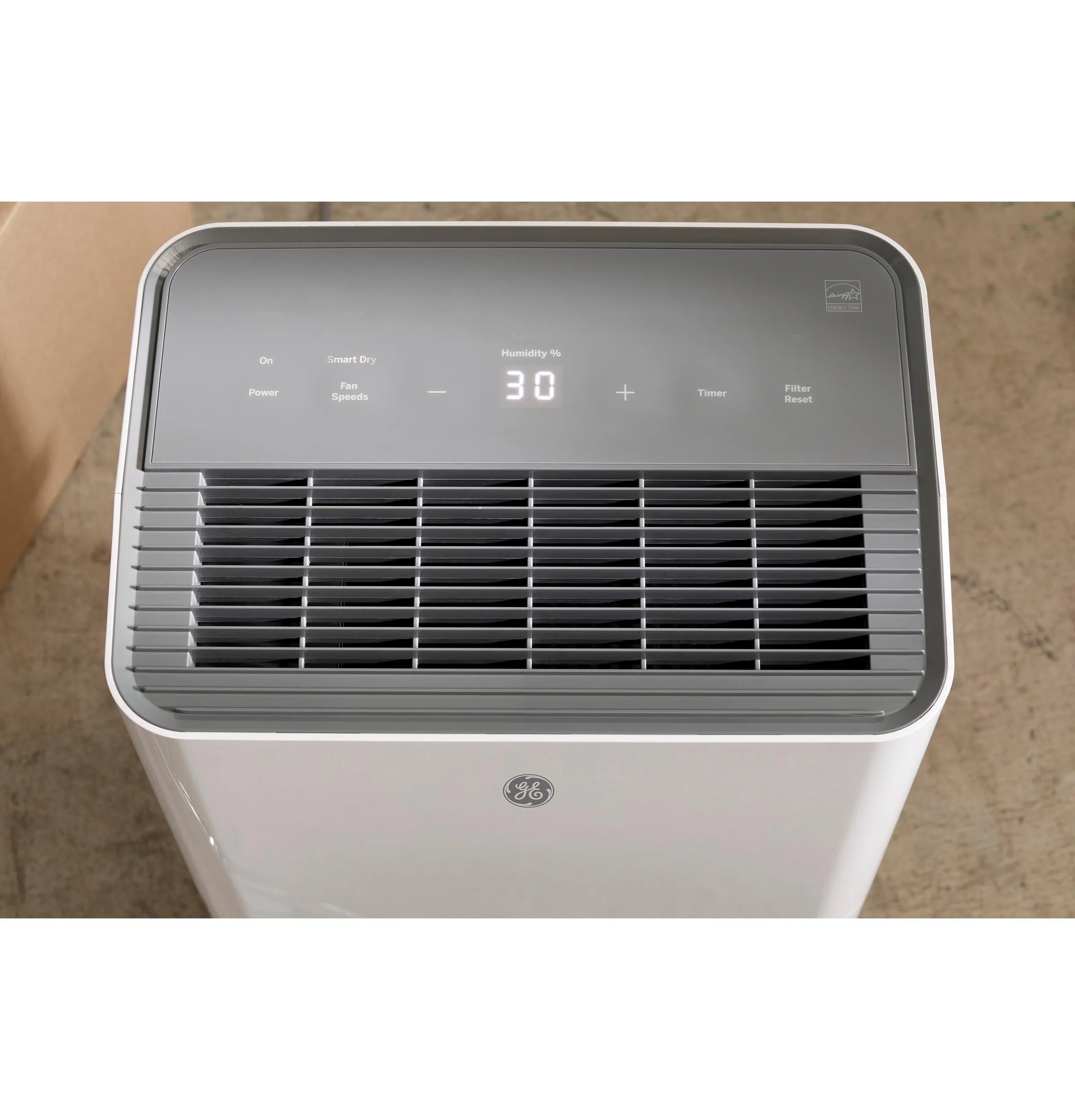 Ge Appliances ADYR35LC Ge Energy Star 35 Pint Portable Dehumidifier With Smart Dry For Very Damp Spaces