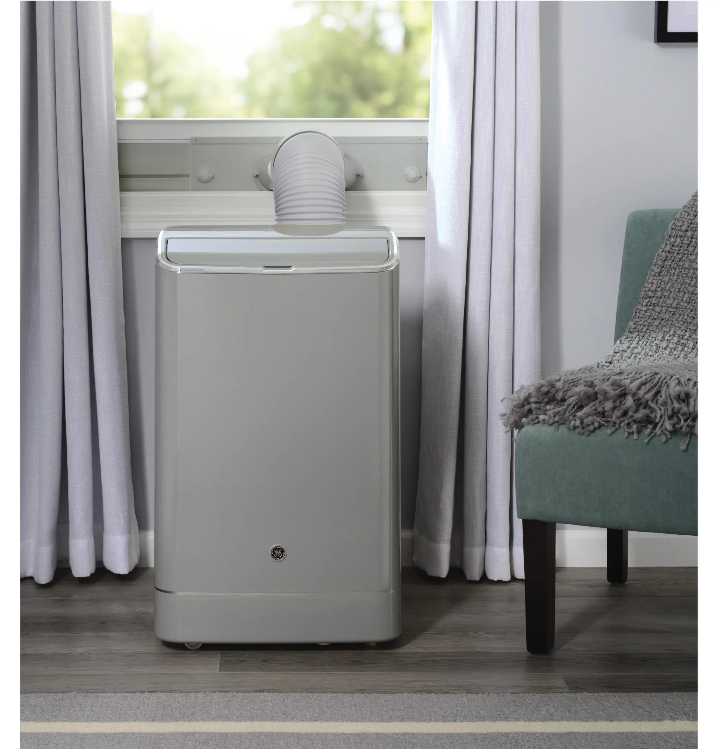 Ge Appliances APCD10JASG Ge 10.500 Btu Portable Air Conditioner With Dehumidifier And Remote. Grey