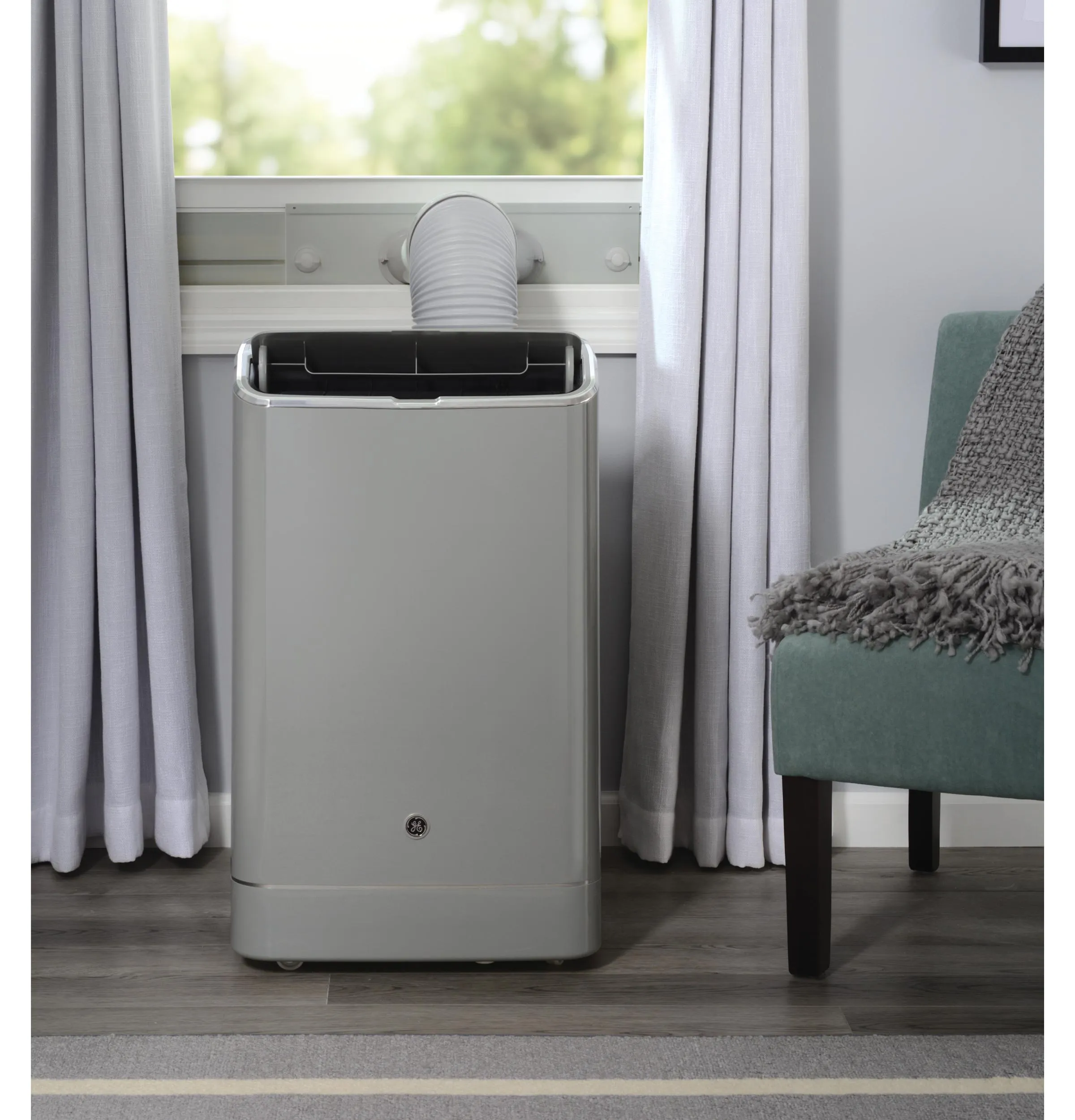 Ge Appliances APCD10JASG Ge 10.500 Btu Portable Air Conditioner With Dehumidifier And Remote. Grey