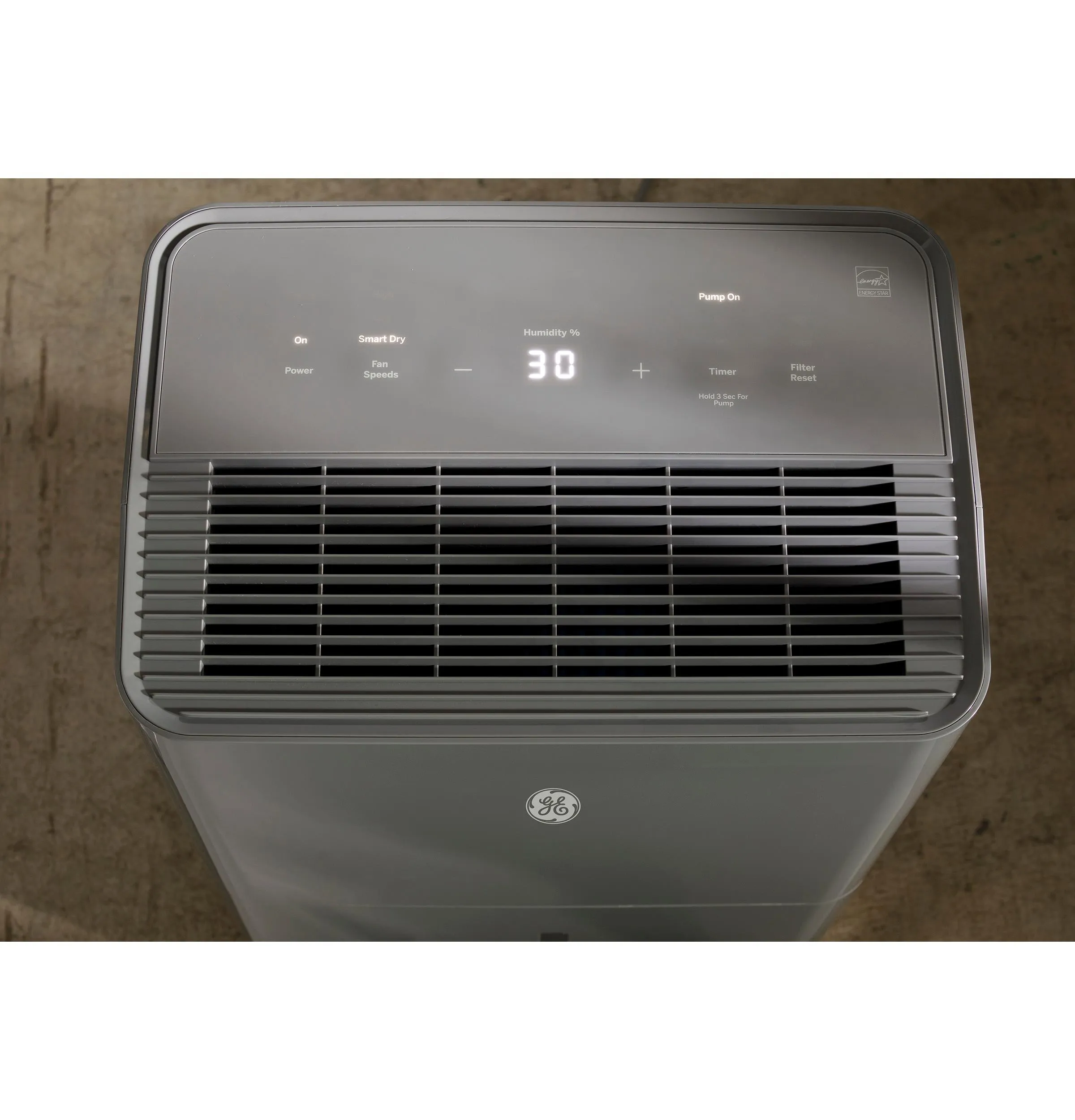 Ge Appliances APYR50LC Ge Energy Star 50 Pint Portable Dehumidifier With Built-In Pump And Smart Dry For Wet Spaces