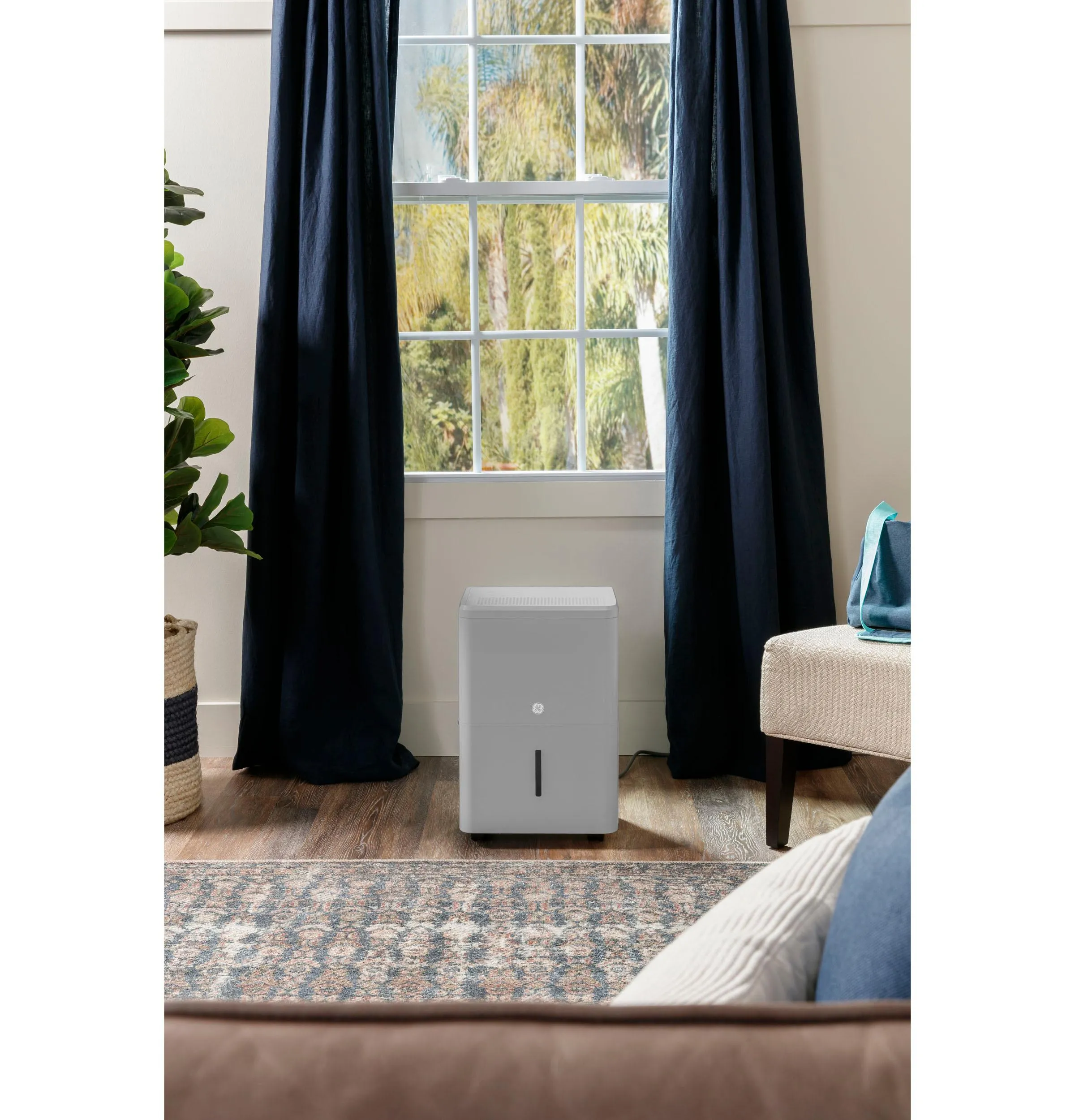 Ge Appliances AWHR50LB Ge 50 Pint Energy Star Smart Portable Dehumidifier With Smart Dry For Wet Spaces