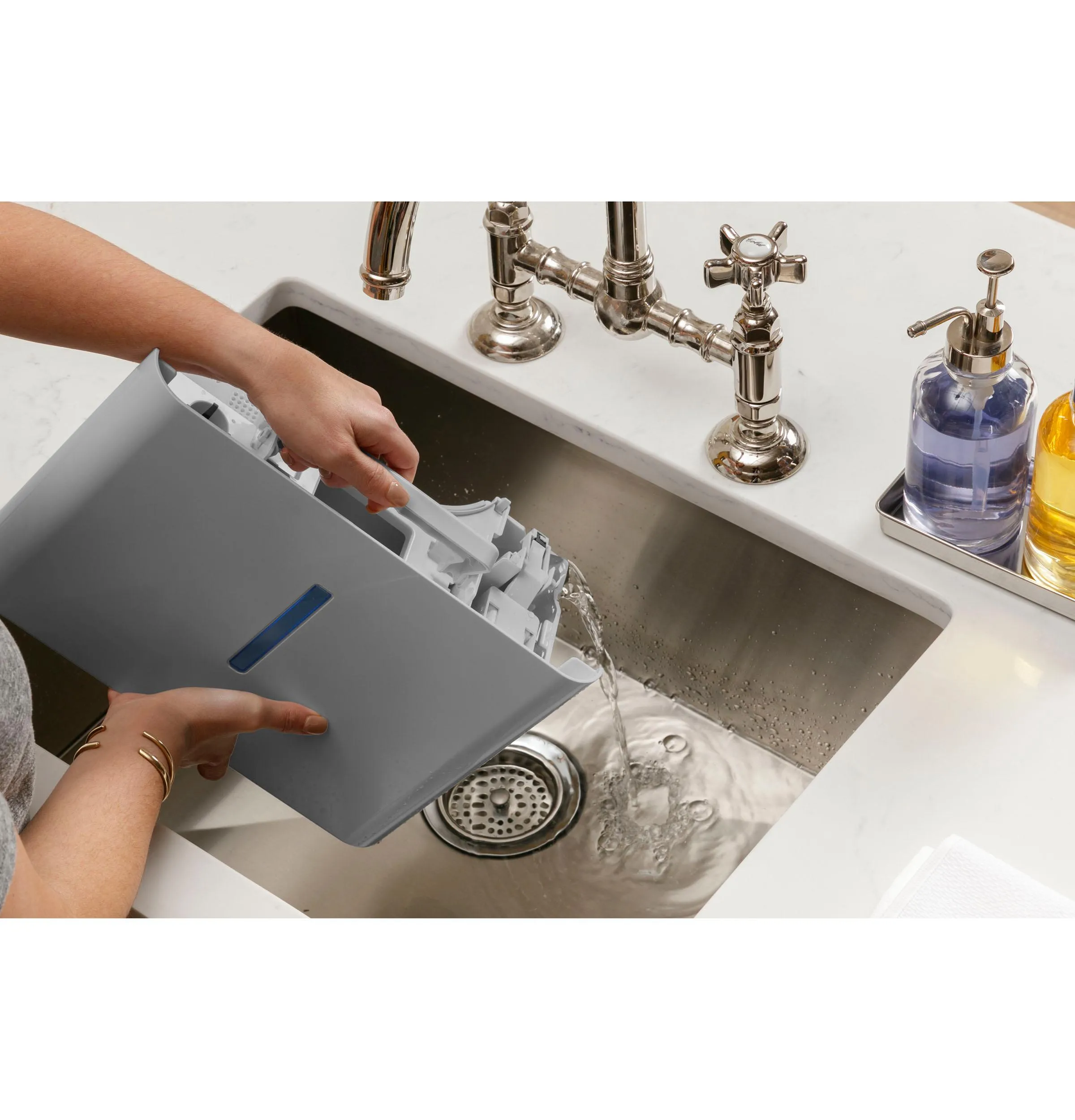 Ge Appliances AWHR50LB Ge 50 Pint Energy Star Smart Portable Dehumidifier With Smart Dry For Wet Spaces