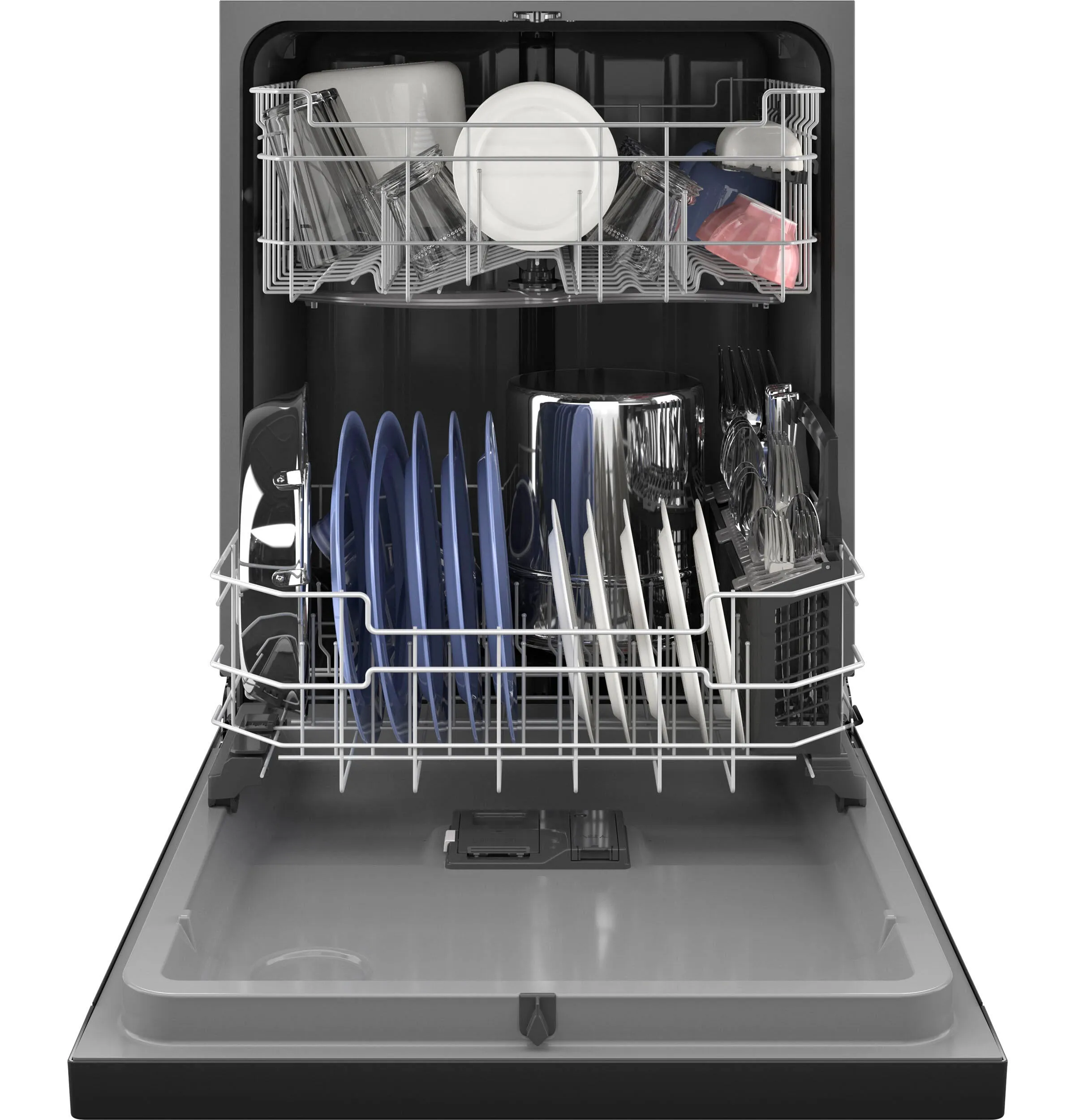 Ge Appliances GDF550PGRBB Ge Front Control With Plastic Interior Dishwasher With Sanitize Cycle & Dry Boost