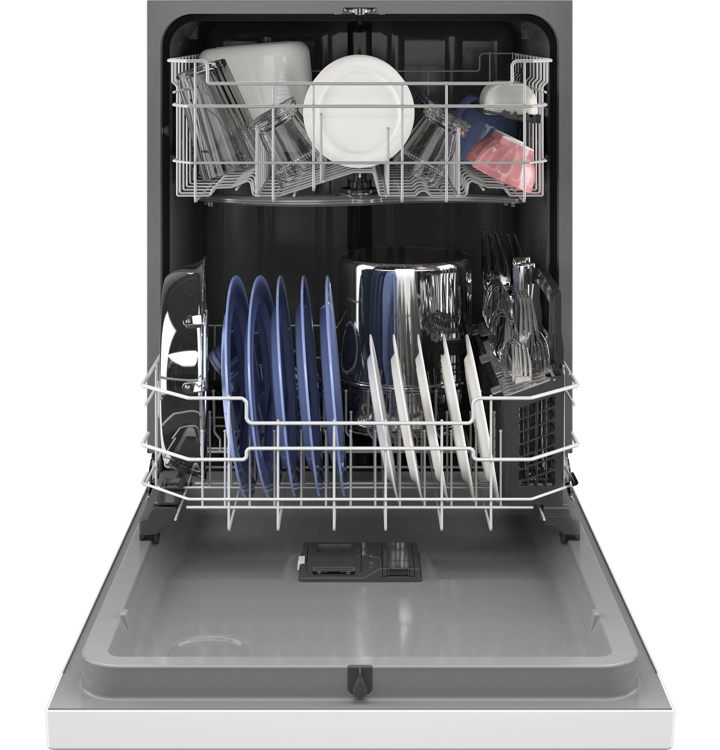 Ge Appliances GDF550PGRWW Ge Front Control With Plastic Interior Dishwasher With Sanitize Cycle & Dry Boost