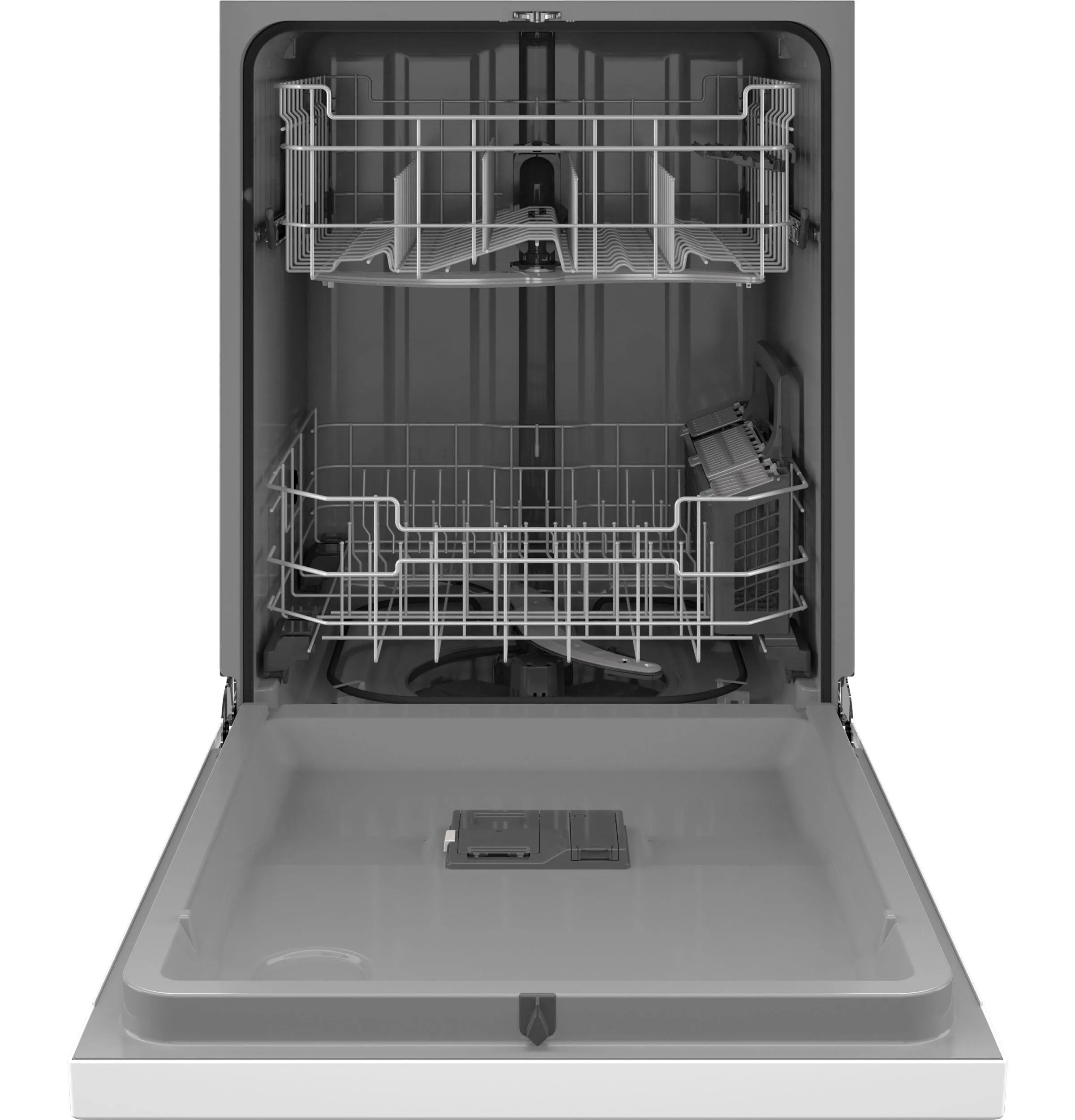 Ge Appliances GDF550PGRWW Ge Front Control With Plastic Interior Dishwasher With Sanitize Cycle & Dry Boost
