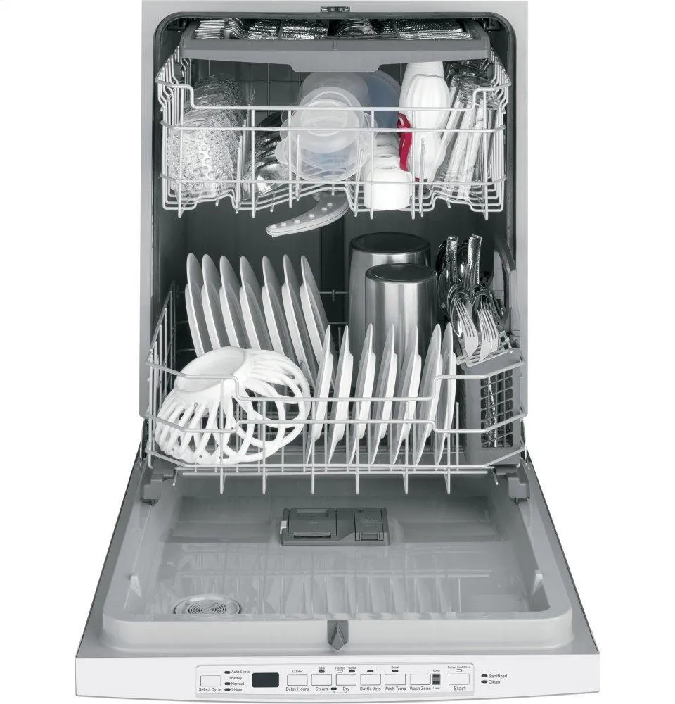 Ge Appliances GDT630PGMWW Ge Top Control With Plastic Interior Dishwasher With Sanitize Cycle & Dry Boost