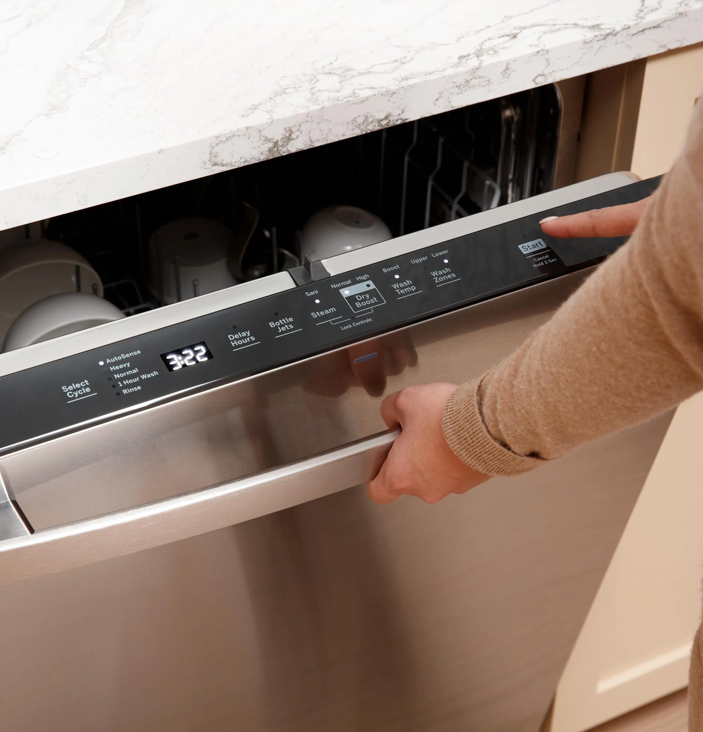 Ge Appliances GDT670SGVWW Ge Top Control With Stainless Steel Interior Dishwasher With Sanitize Cycle