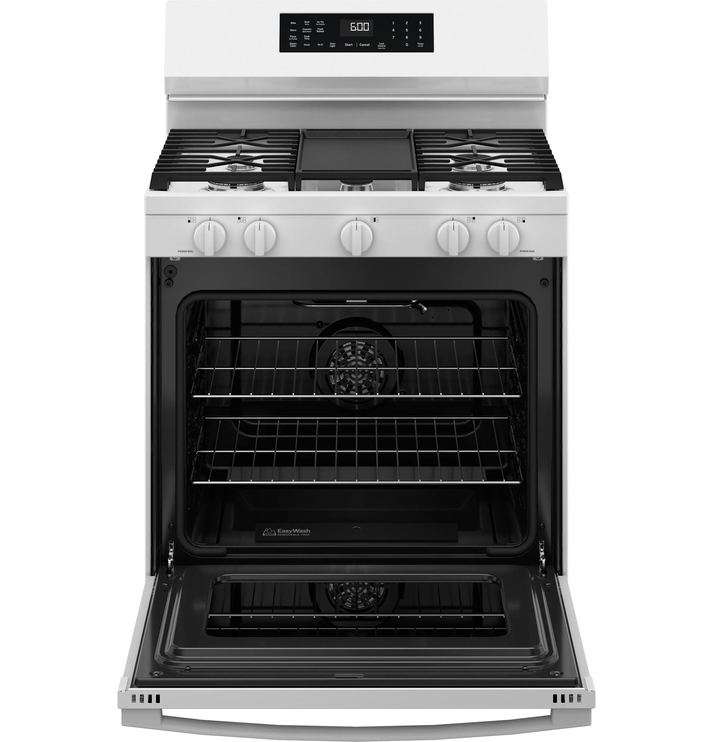 Ge Appliances GGF600AVWW Ge 30 Free-Standing Gas Convection Range With No Preheat Air Fry And Easywash&#8482; Oven Tray