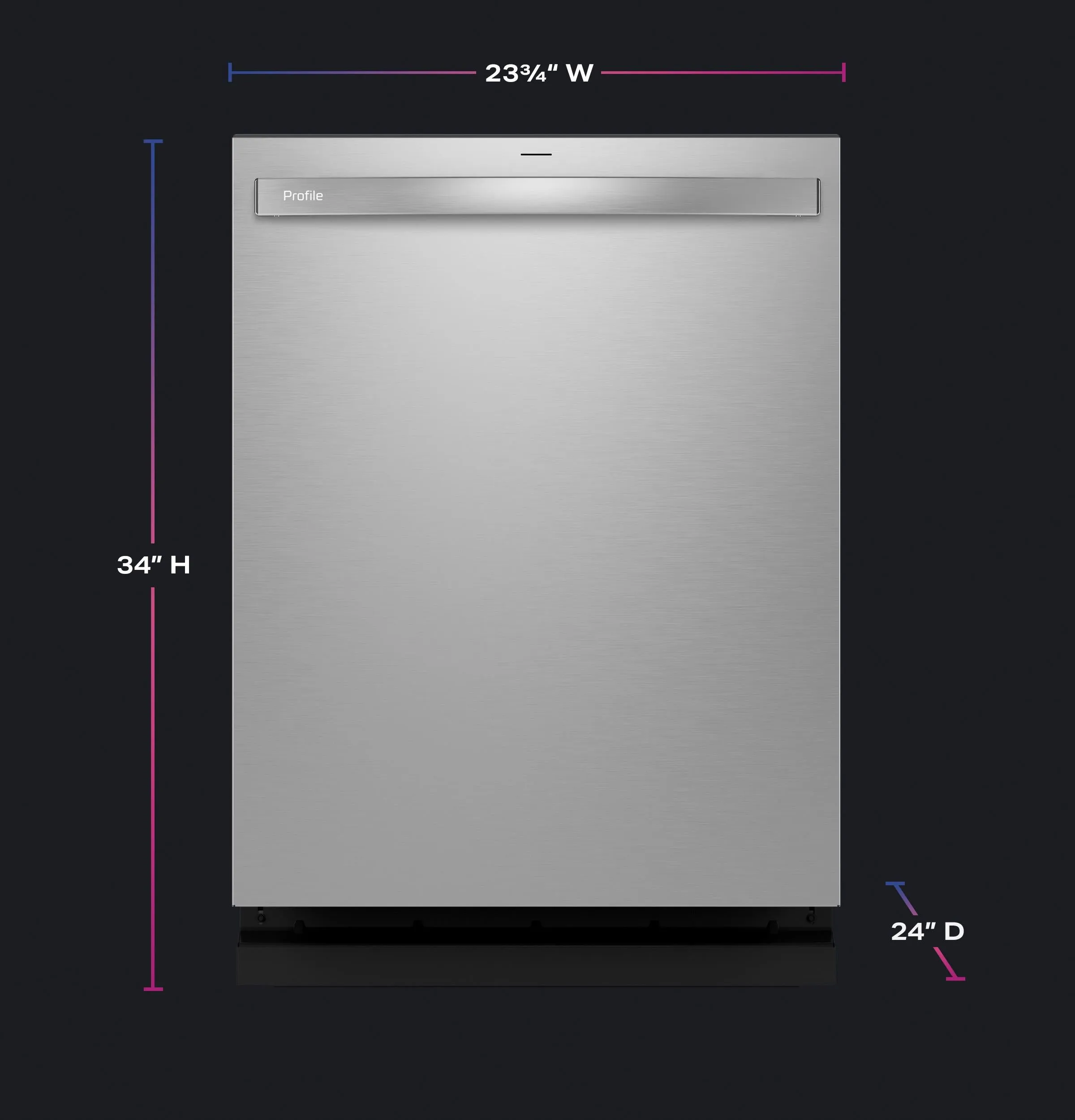 Ge Appliances PDT715SYVFS Ge Profile&#8482; Fingerprint Resistant Top Control With Stainless Steel Interior Dishwasher With Microban&#8482; Antimicrobial Protection With Sanitize Cycle