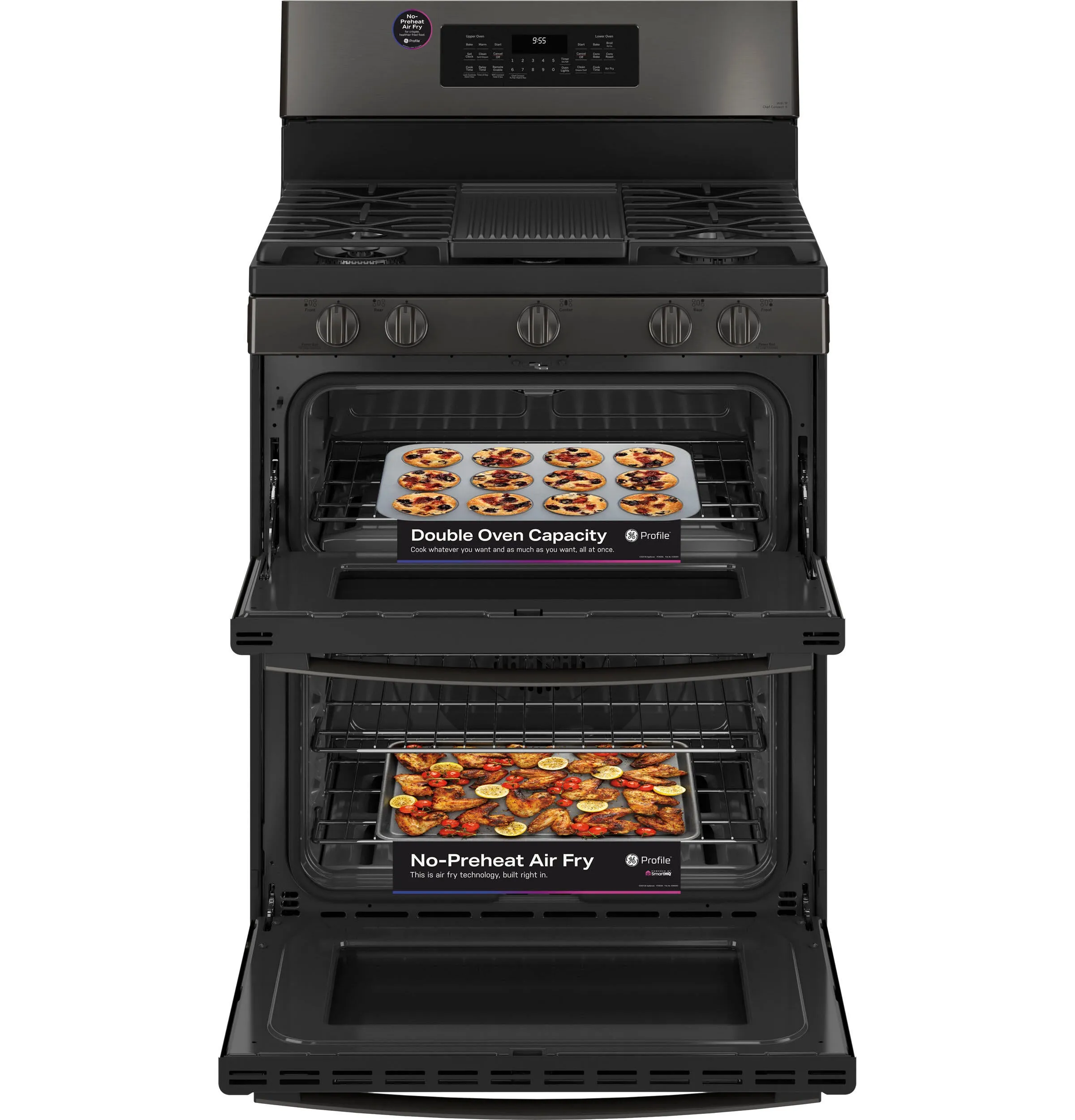 Ge Appliances PGB965BPTS Ge Profile&#8482; 30 Free-Standing Gas Double Oven Convection Range With No Preheat Air Fry