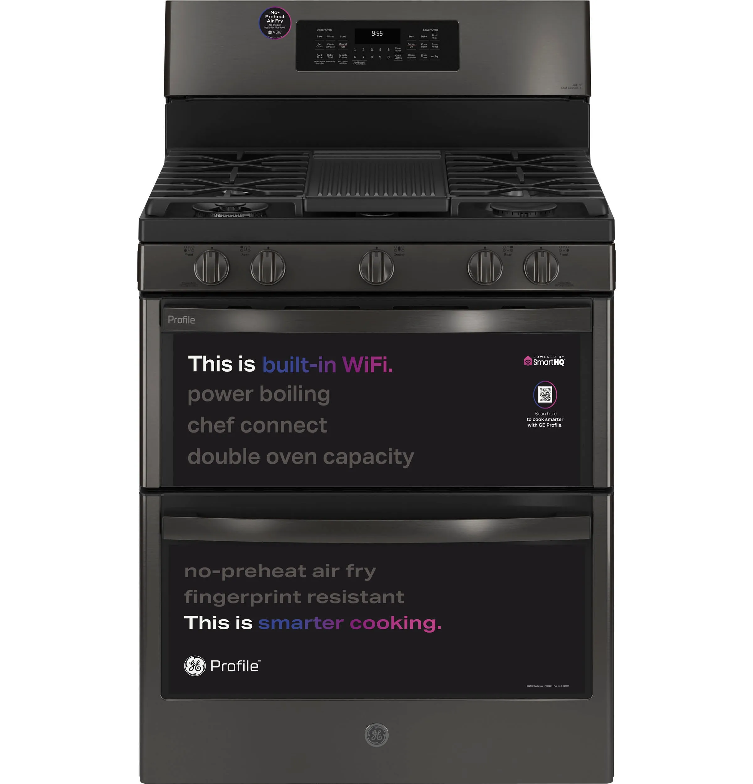 Ge Appliances PGB965BPTS Ge Profile&#8482; 30 Free-Standing Gas Double Oven Convection Range With No Preheat Air Fry