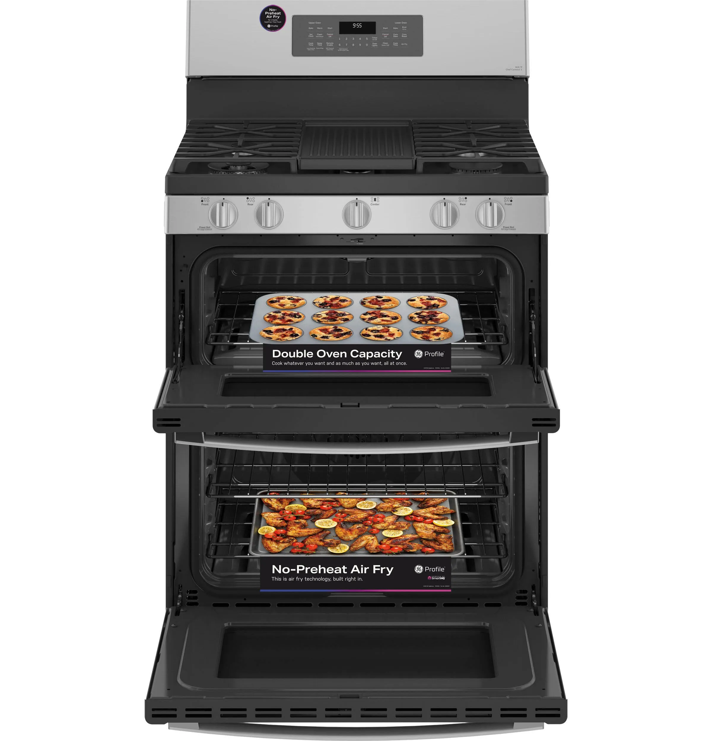 Ge Appliances PGB965YPFS Ge Profile&#8482; 30 Free-Standing Gas Double Oven Convection Fingerprint Resistant Range With No Preheat Air Fry