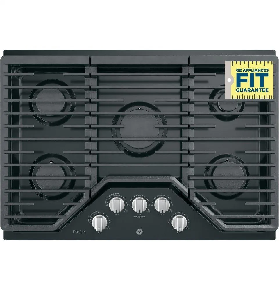 Ge Appliances PGP7030DLBB Ge Profile&#8482; 30 Built-In Gas Cooktop With 5 Burners And Optional Extra-Large Cast Iron Griddle