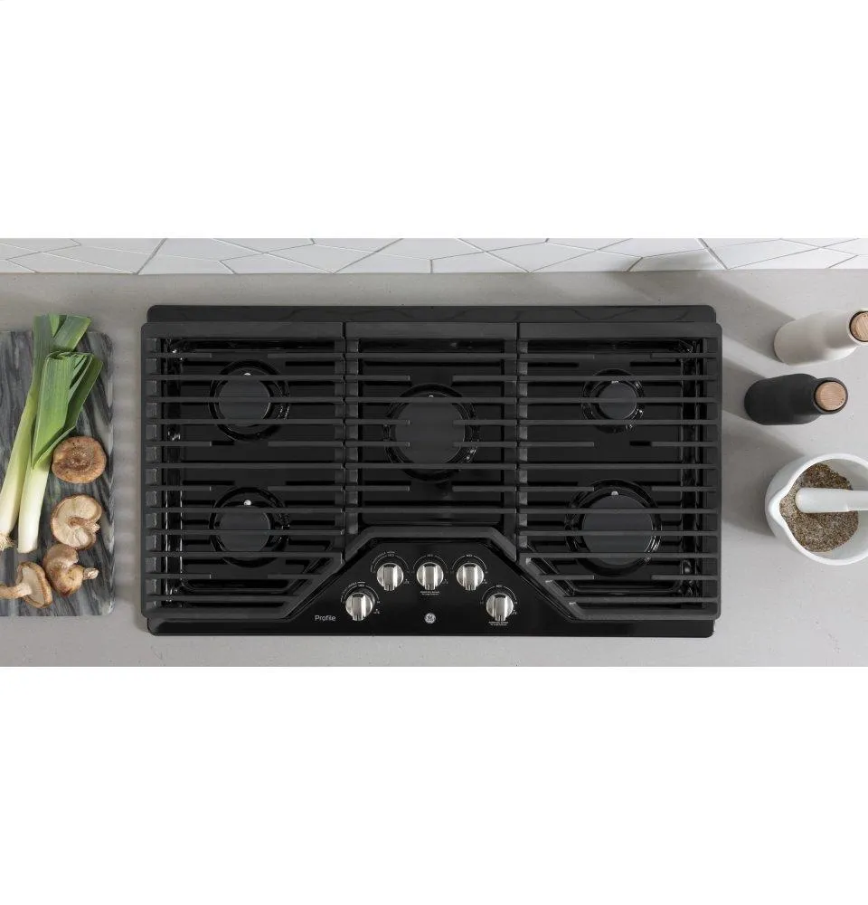 Ge Appliances PGP7036DLBB Ge Profile&#8482; 36 Built-In Gas Cooktop With Optional Extra-Large Cast Iron Griddle