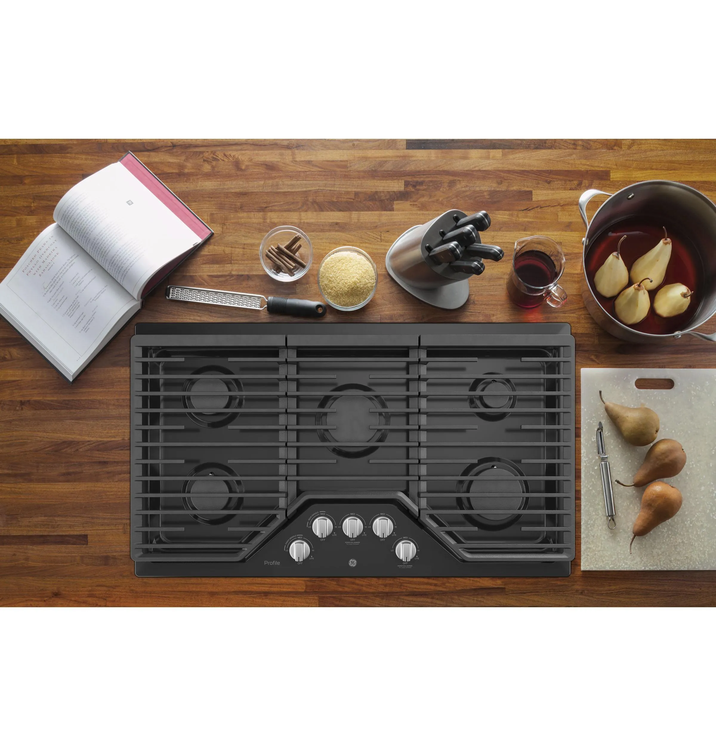 Ge Appliances PGP7036DLBB Ge Profile&#8482; 36 Built-In Gas Cooktop With Optional Extra-Large Cast Iron Griddle