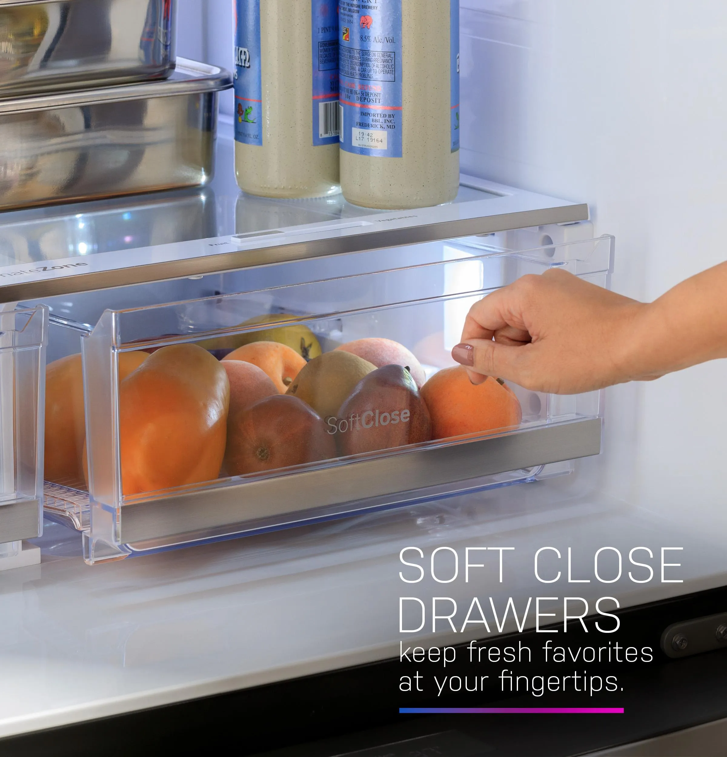 Ge Appliances PHD23BYWFS Ge Profile&#8482; Energy Star 22.9 Cu. Ft. Counter-Depth Quad-Door Refrigerator With Dual-Dispense Autofill Pitcher And Door In Door