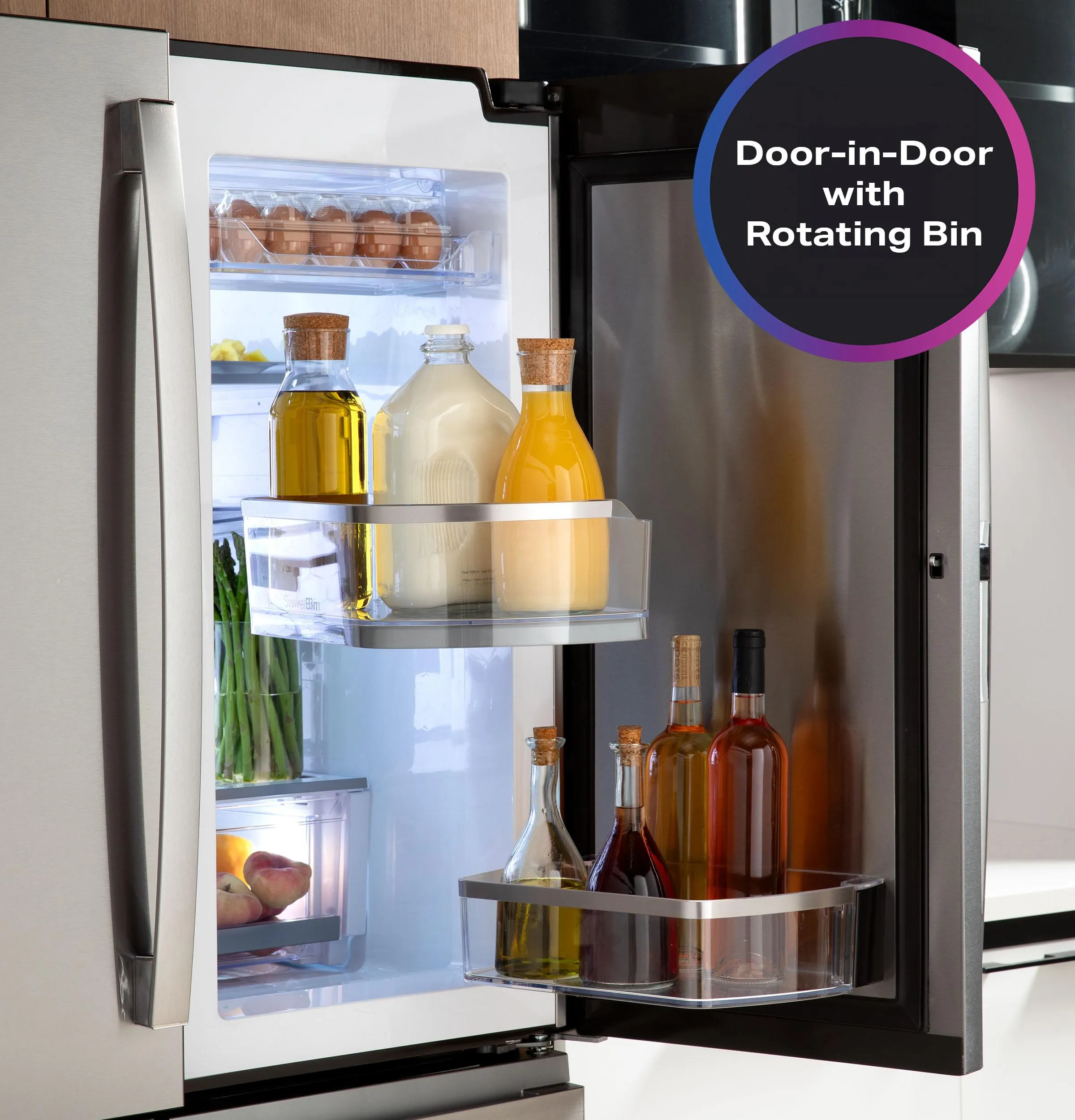 Ge Appliances PHD23BYWFS Ge Profile&#8482; Energy Star 22.9 Cu. Ft. Counter-Depth Quad-Door Refrigerator With Dual-Dispense Autofill Pitcher And Door In Door