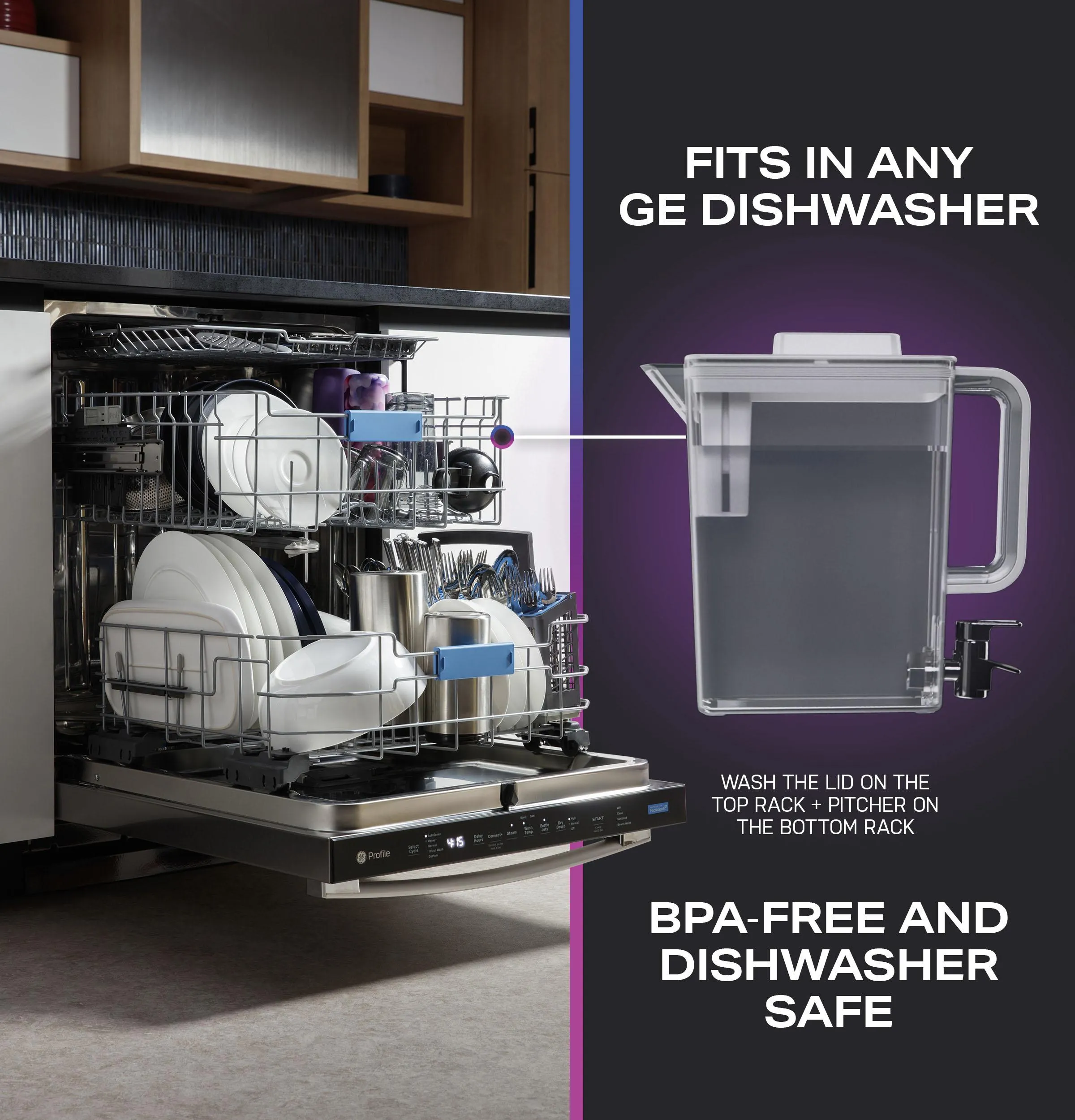 Ge Appliances PHD23BYWFS Ge Profile&#8482; Energy Star 22.9 Cu. Ft. Counter-Depth Quad-Door Refrigerator With Dual-Dispense Autofill Pitcher And Door In Door