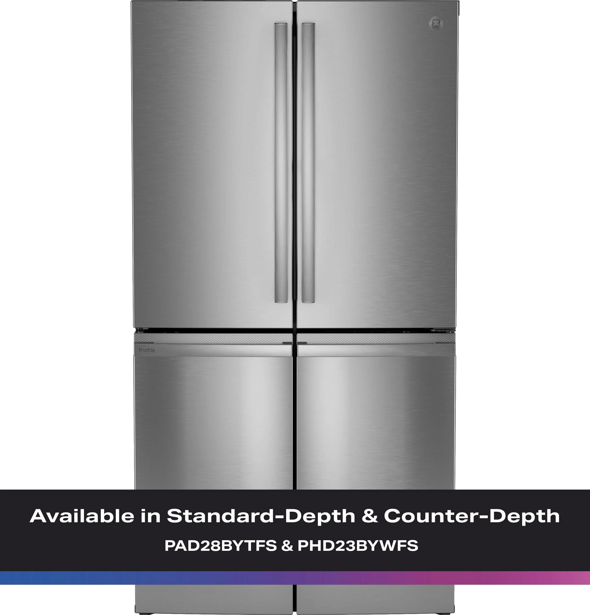 Ge Appliances PHD23BYWFS Ge Profile&#8482; Energy Star 22.9 Cu. Ft. Counter-Depth Quad-Door Refrigerator With Dual-Dispense Autofill Pitcher And Door In Door