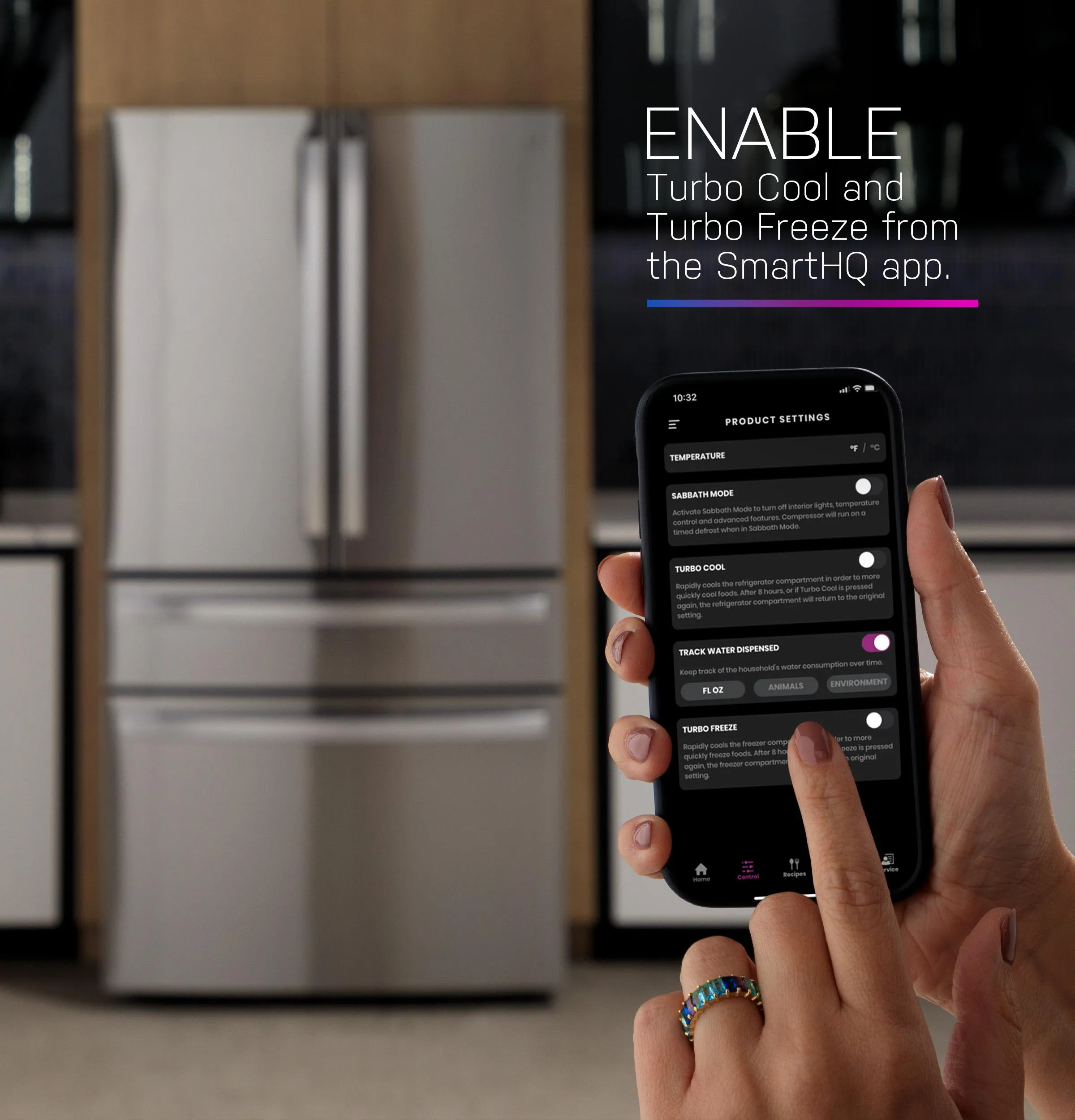 Ge Appliances PJE23BYWFS Ge Profile&#8482; Energy Star 23.2 Cu. Ft. Smart Counter-Depth Fingerprint Resistant 4-Door French-Door Refrigerator With Dual-Dispense Autofill Pitcher