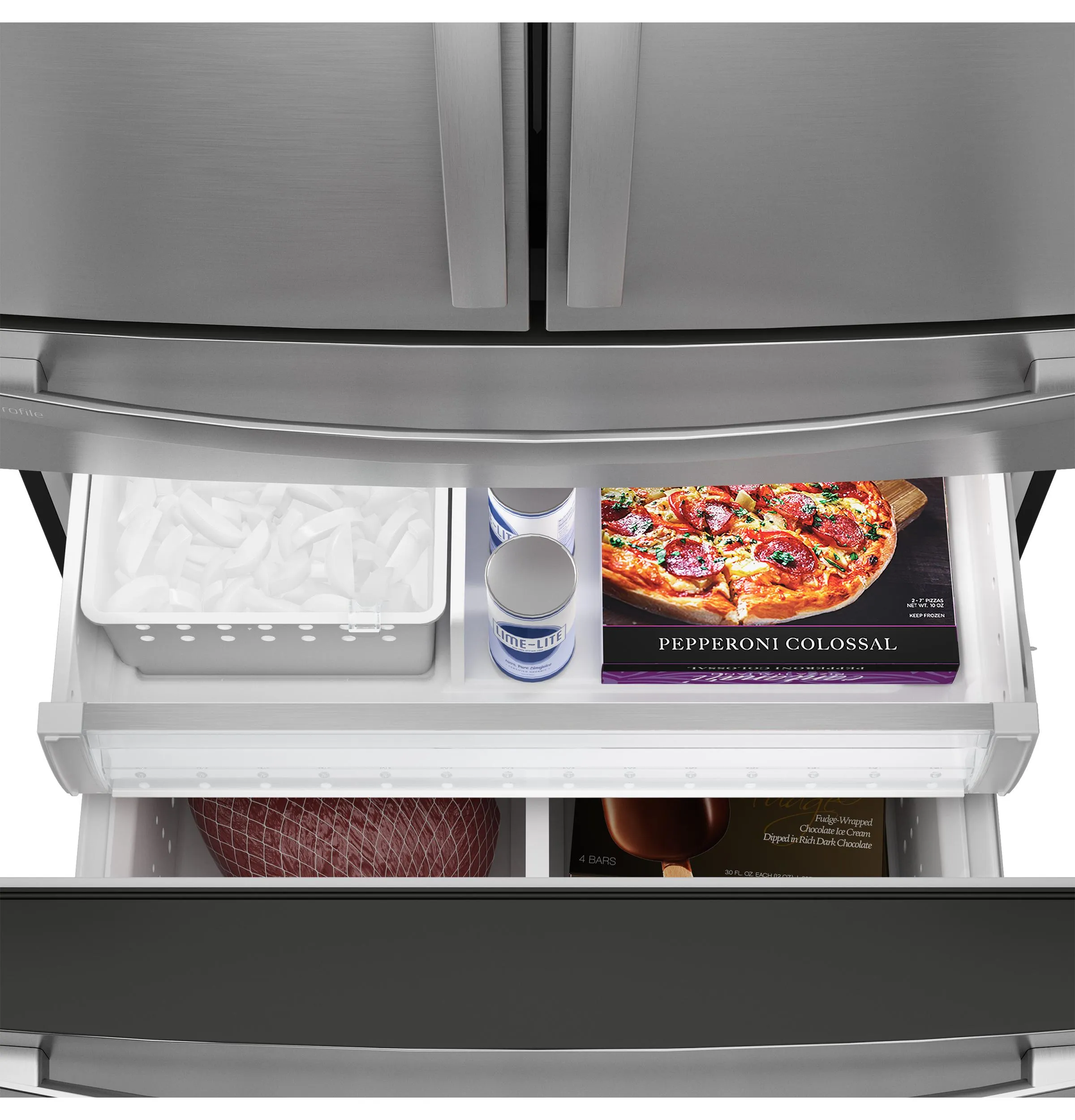 Ge Appliances PJE23BYWFS Ge Profile&#8482; Energy Star 23.2 Cu. Ft. Smart Counter-Depth Fingerprint Resistant 4-Door French-Door Refrigerator With Dual-Dispense Autofill Pitcher