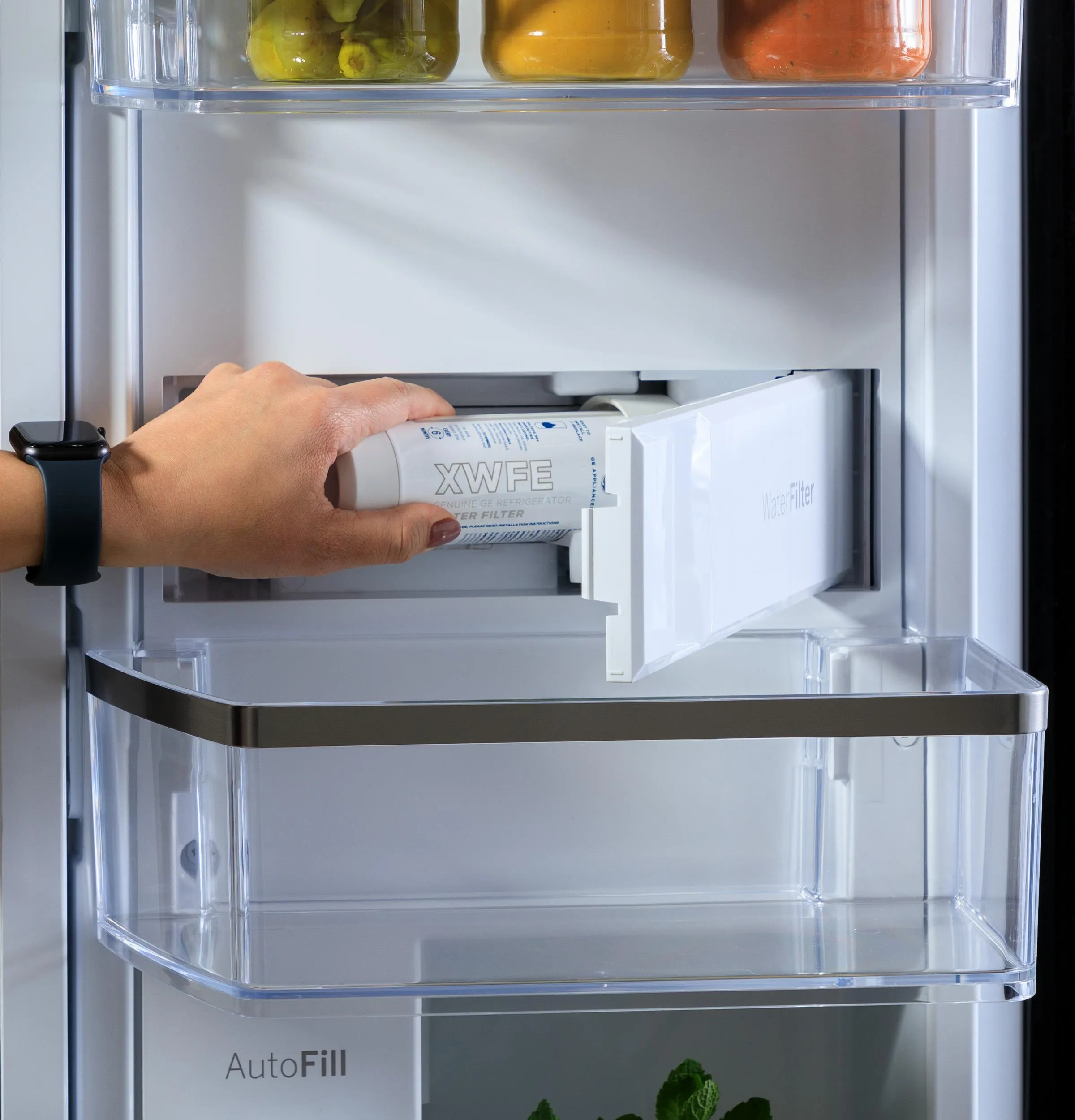 Ge Appliances PJE23BYWFS Ge Profile&#8482; Energy Star 23.2 Cu. Ft. Smart Counter-Depth Fingerprint Resistant 4-Door French-Door Refrigerator With Dual-Dispense Autofill Pitcher