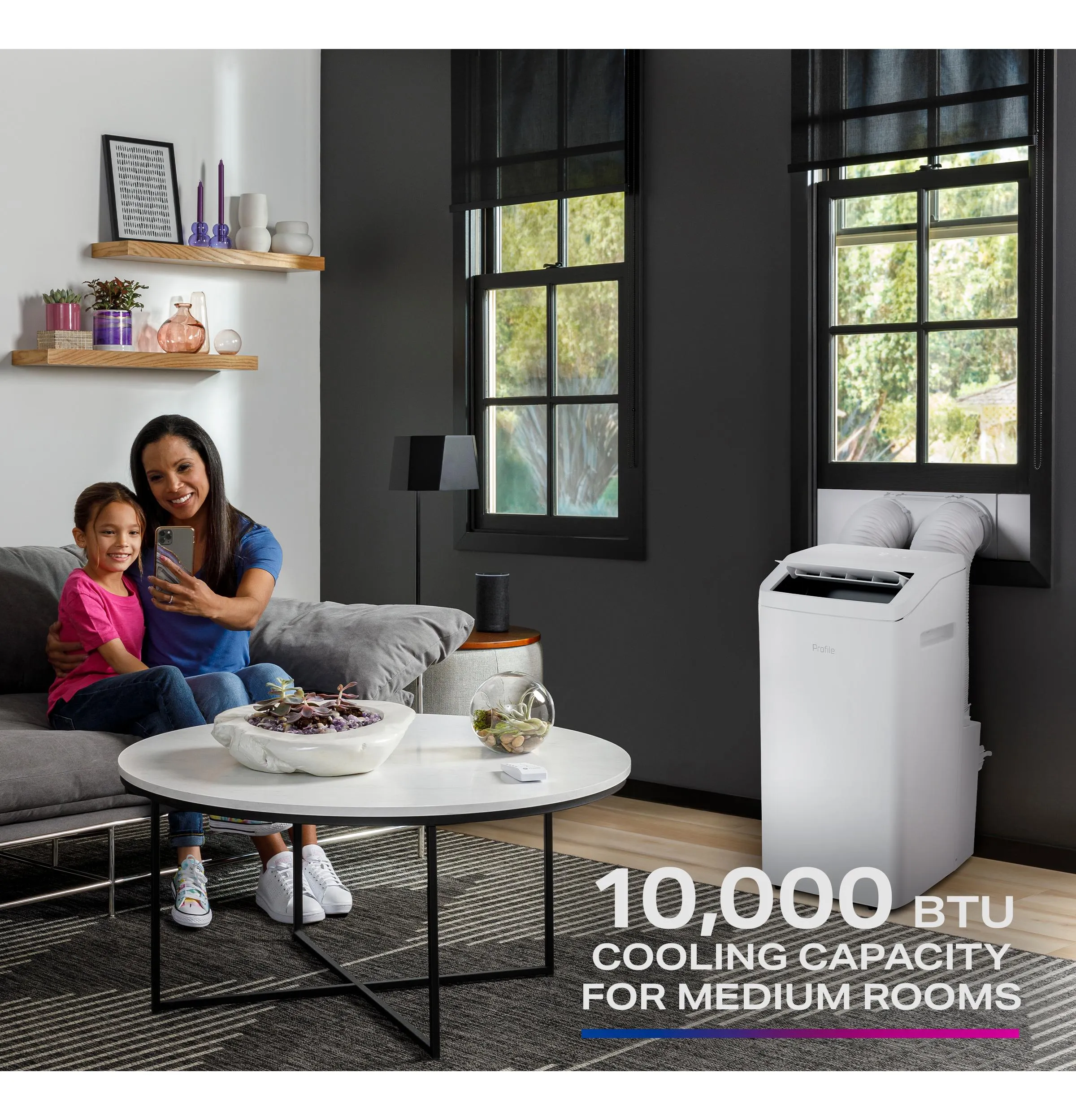 Ge Appliances PPHV10WWF Ge Profile 10.000 Btu Dual-Hose. Inverter Portable Air Conditioner With Dehumidifier And Remote. White