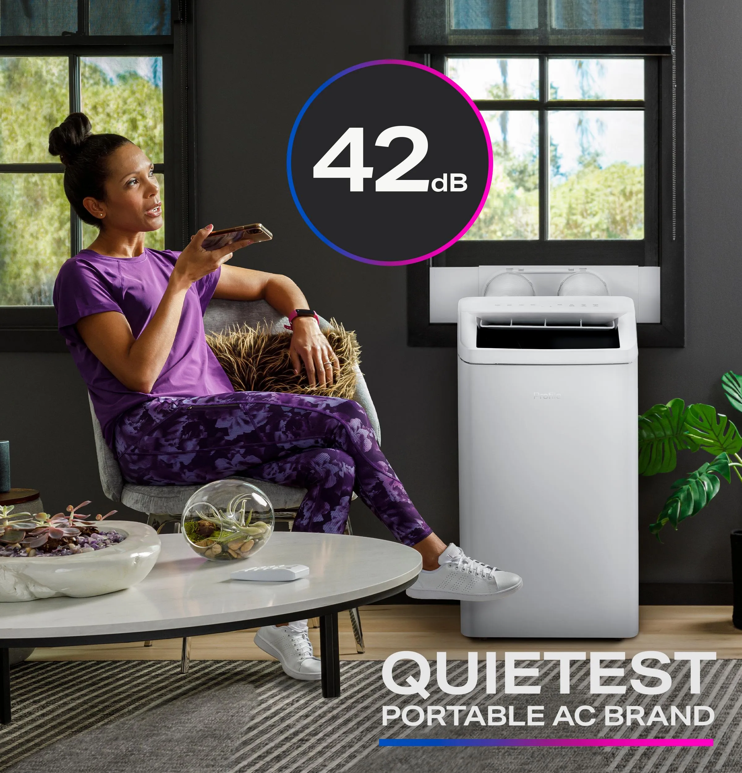 Ge Appliances PPHV10WWF Ge Profile 10.000 Btu Dual-Hose. Inverter Portable Air Conditioner With Dehumidifier And Remote. White
