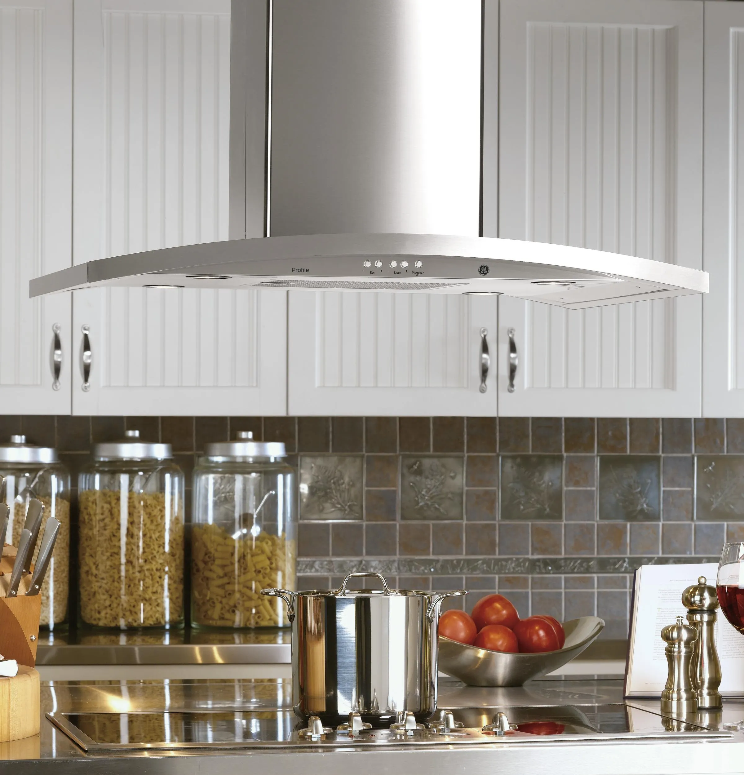 Ge Appliances UVI7361SWSS 36 Island-Mount Chimney Hood