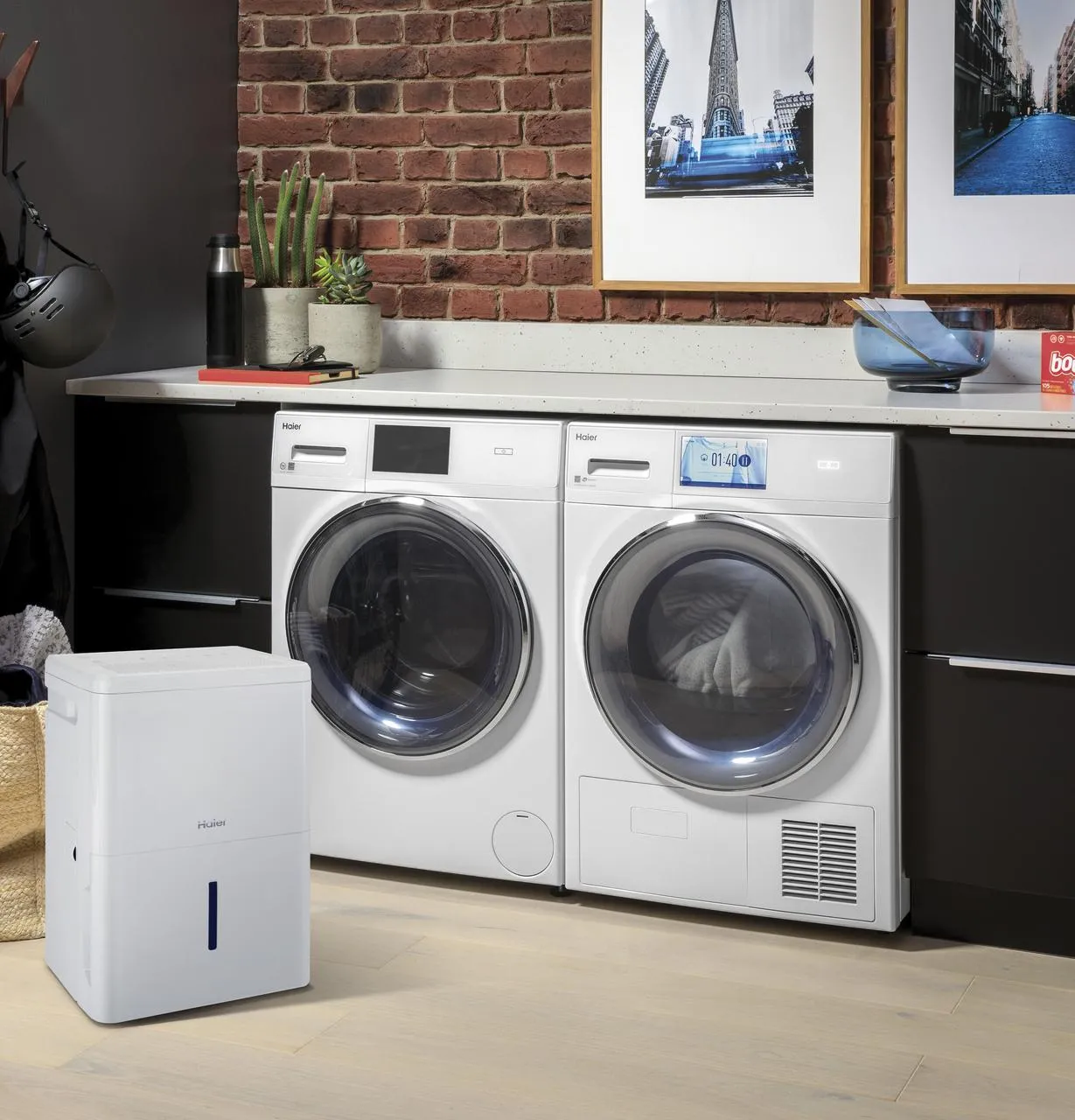 Haier QDHR20LZ Haier 20 Pint Energy Star Portable Dehumidifier With Smart Dry For Damp Spaces
