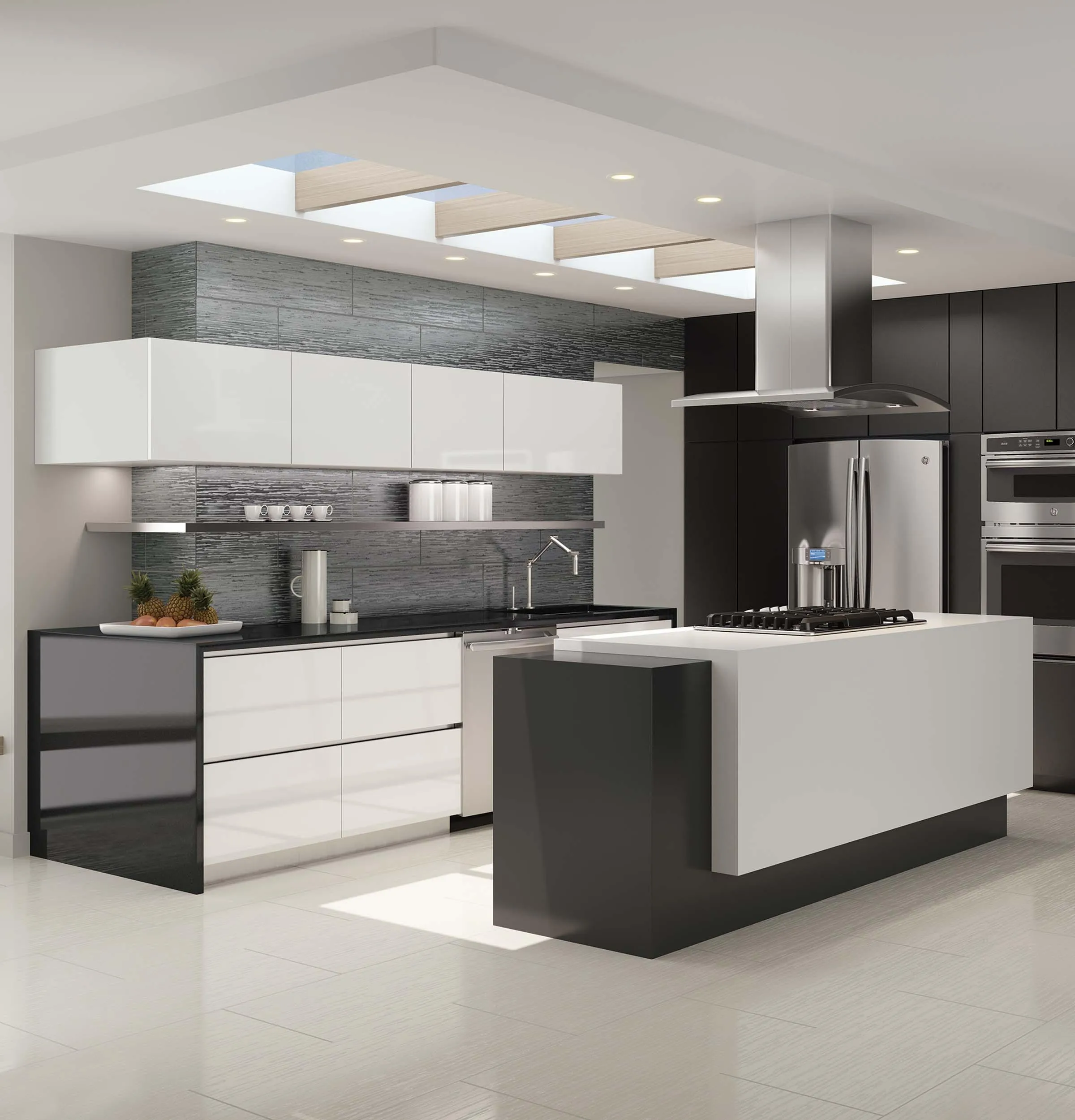 Haier UVI7361SWSS 36 Island-Mount Chimney Hood
