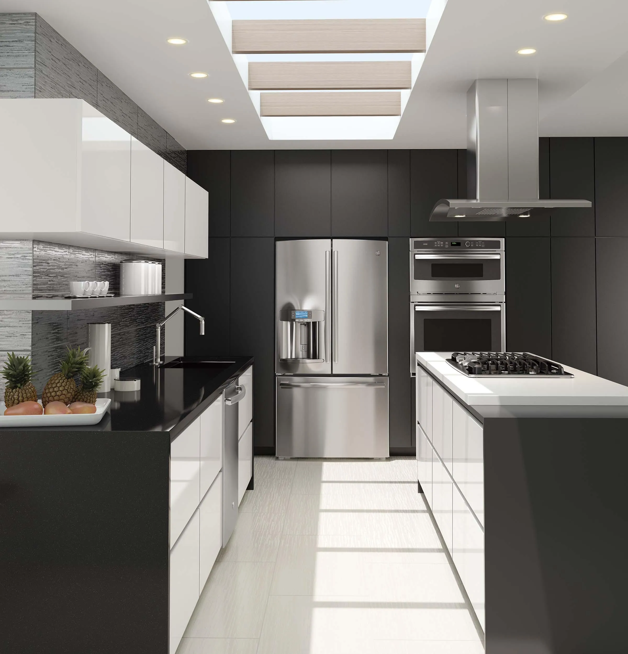 Haier UVI7361SWSS 36 Island-Mount Chimney Hood