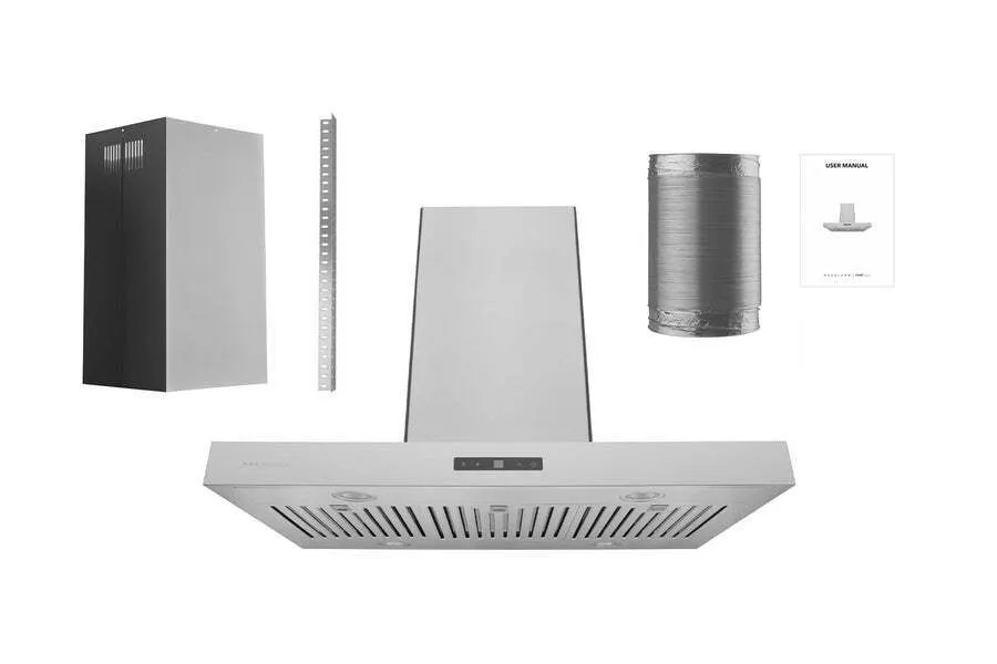 Hauslane IS700SS36 Hauslane 36 In. Convertible Island Range Hood With Dual Controls. Led. Baffle Filter In Stainless Steel