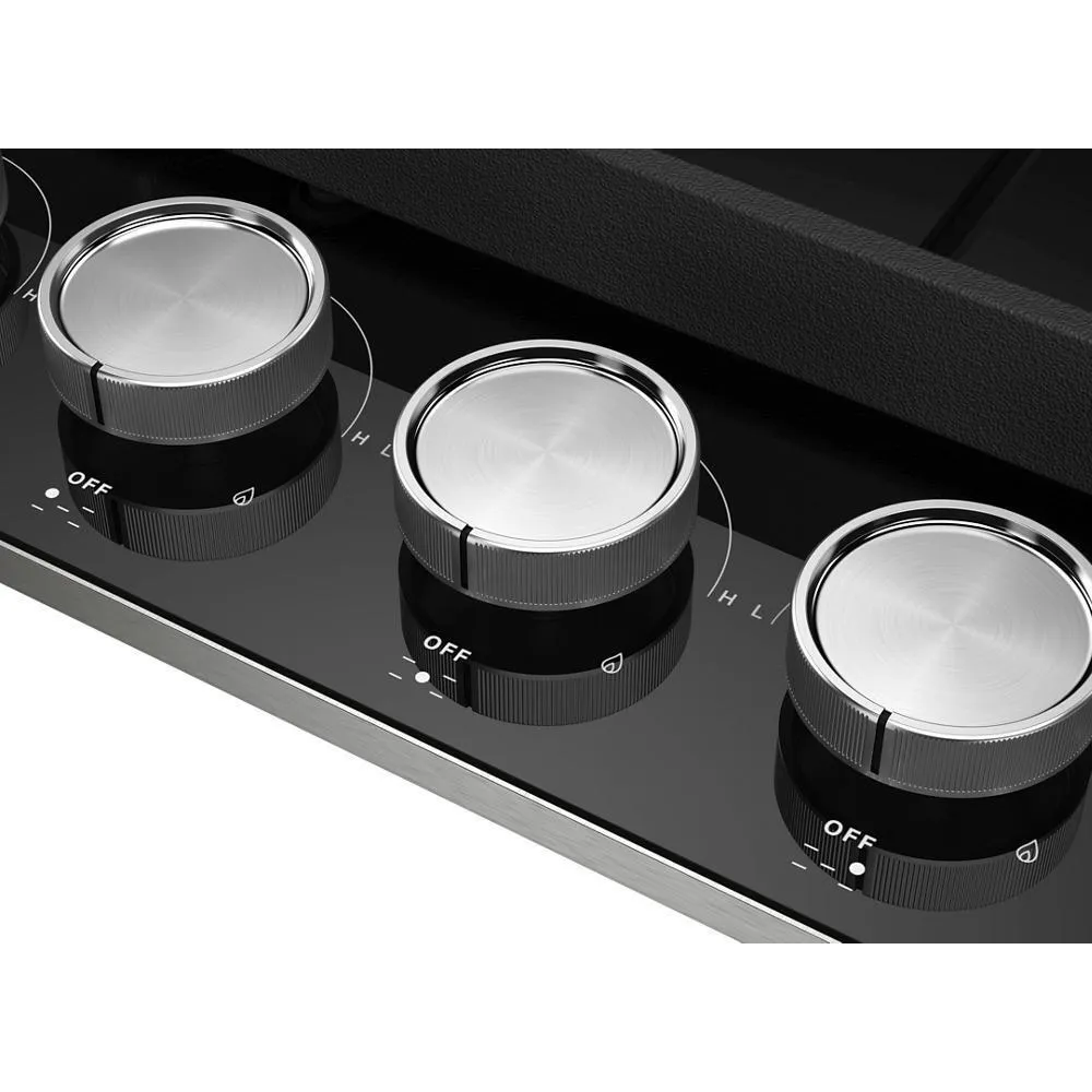 Kitchenaid KCGG536PBL 36 Gas-On-Glass Cooktop