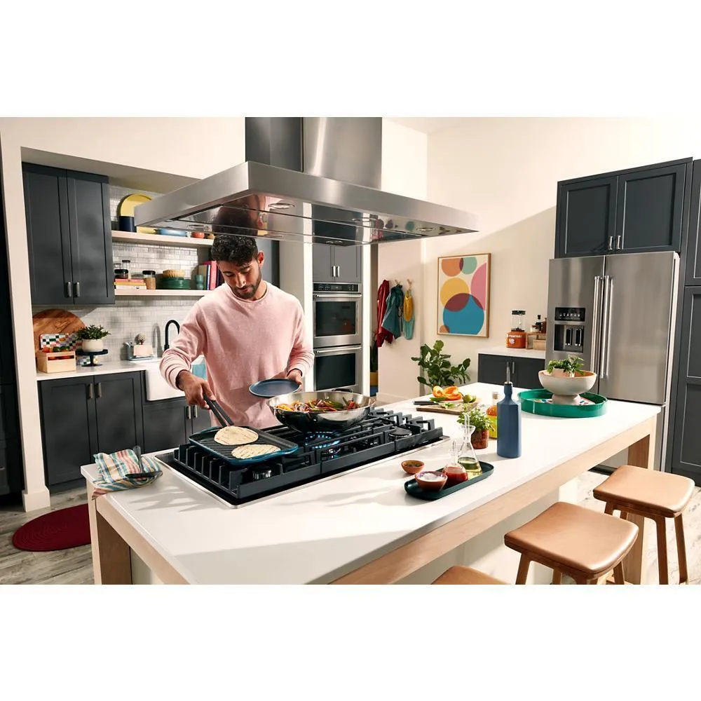 Kitchenaid KCGG536PBL 36 Gas-On-Glass Cooktop