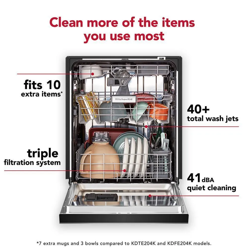 Kitchenaid KDFE304RPS Third Level Jet Rack Dishwasher In Printshield&#8482; Finish. 41 Dba