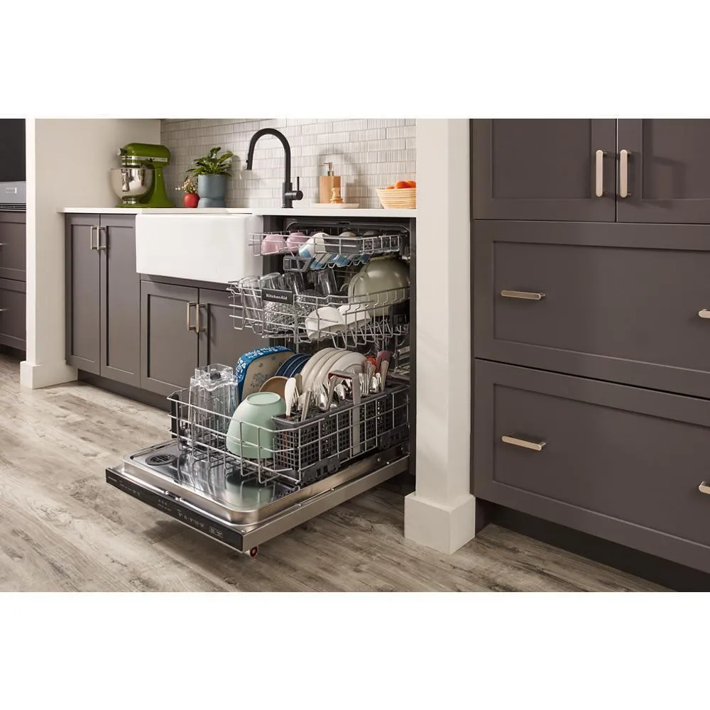 Kitchenaid KDTE304RPS Third Level Jet Rack Dishwasher With 40  Total Wash Jets. 41 Dba