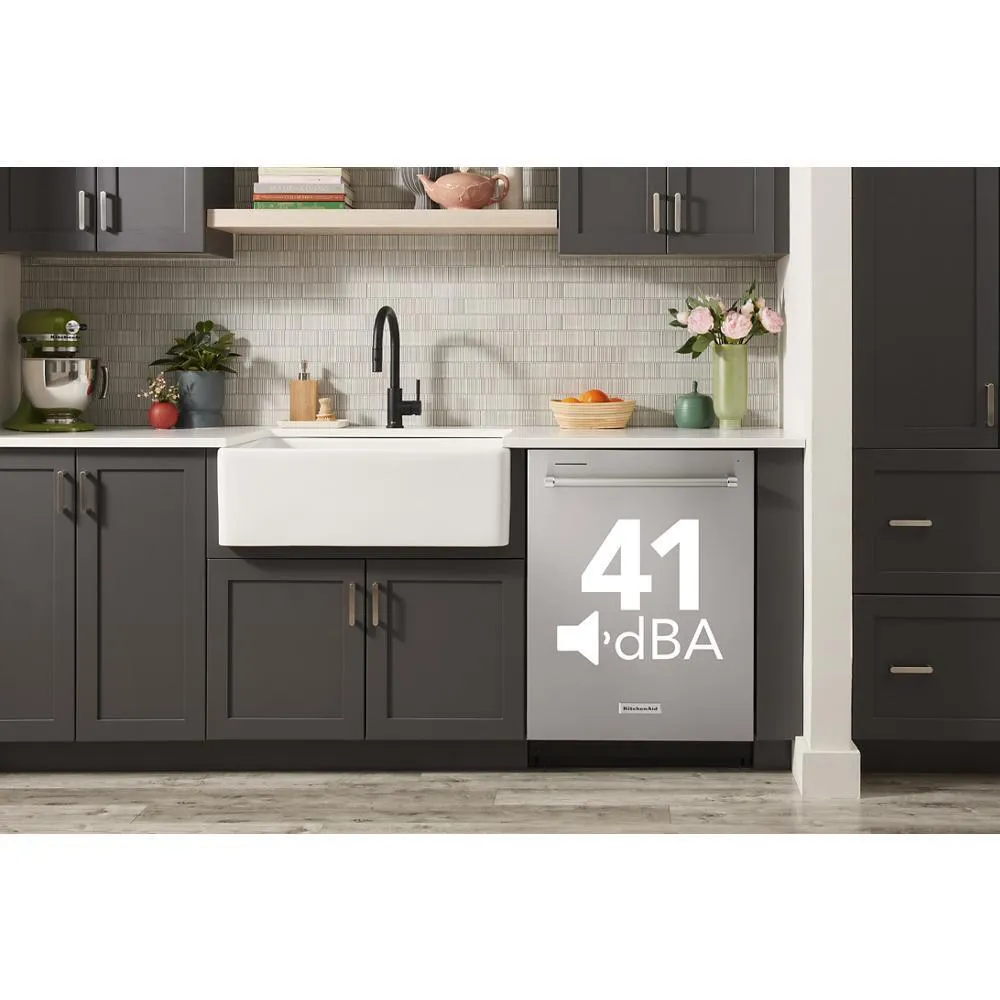 Kitchenaid KDTE304RPS Third Level Jet Rack Dishwasher With 40  Total Wash Jets. 41 Dba